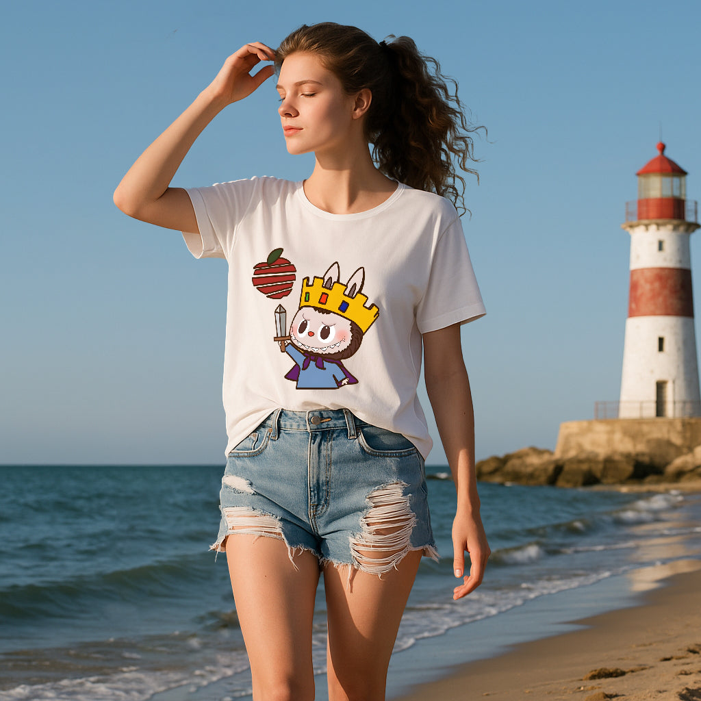 4 Pack Labubu Graphic T-Shirts Loose Fit Short Sleeve Summer Tees