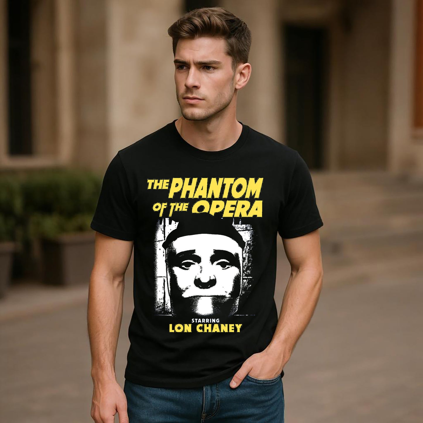 CHANEY'S PHANTOM OF THE OPERA Crew Neck Short-Sleeve T-Shirt Soft & Breathable