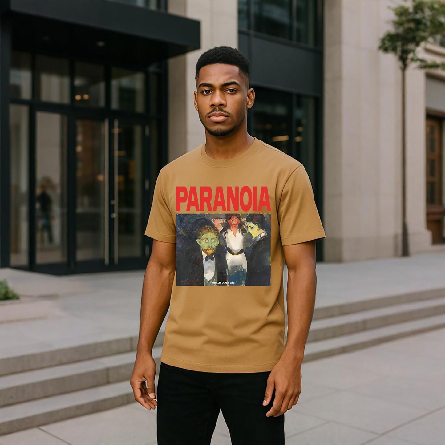 Paranoia Neck Short-Sleeve T-Shirt Soft & Breathable