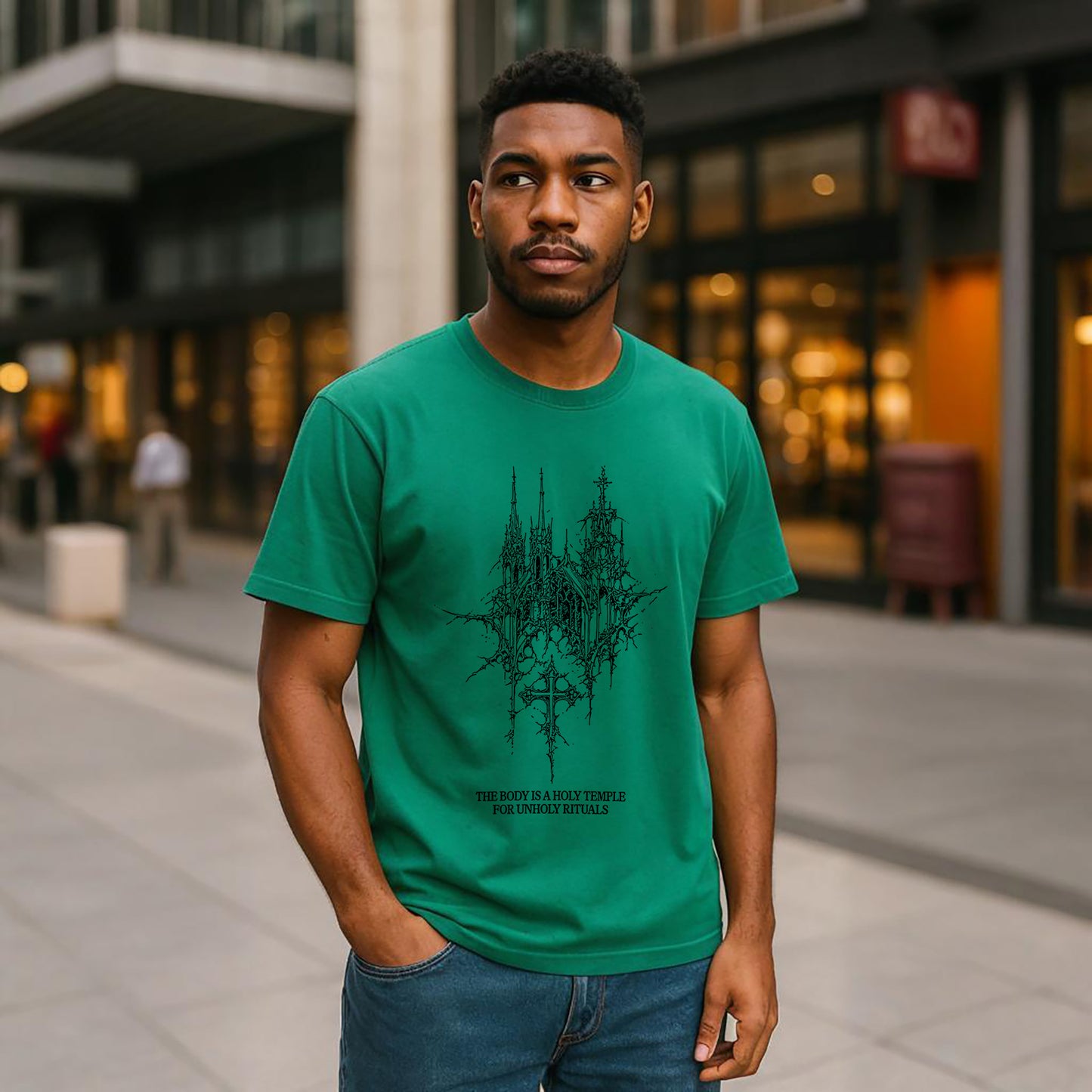 The Body Is A Holy Temple For Unholy Rituals Neck Short-Sleeve T-Shirt Soft & Breathable