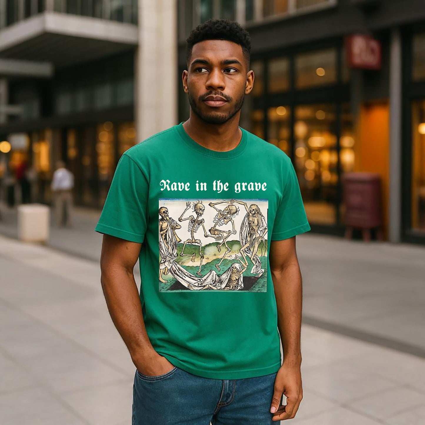 Rave in the Grave Neck Short-Sleeve T-Shirt Soft & Breathable