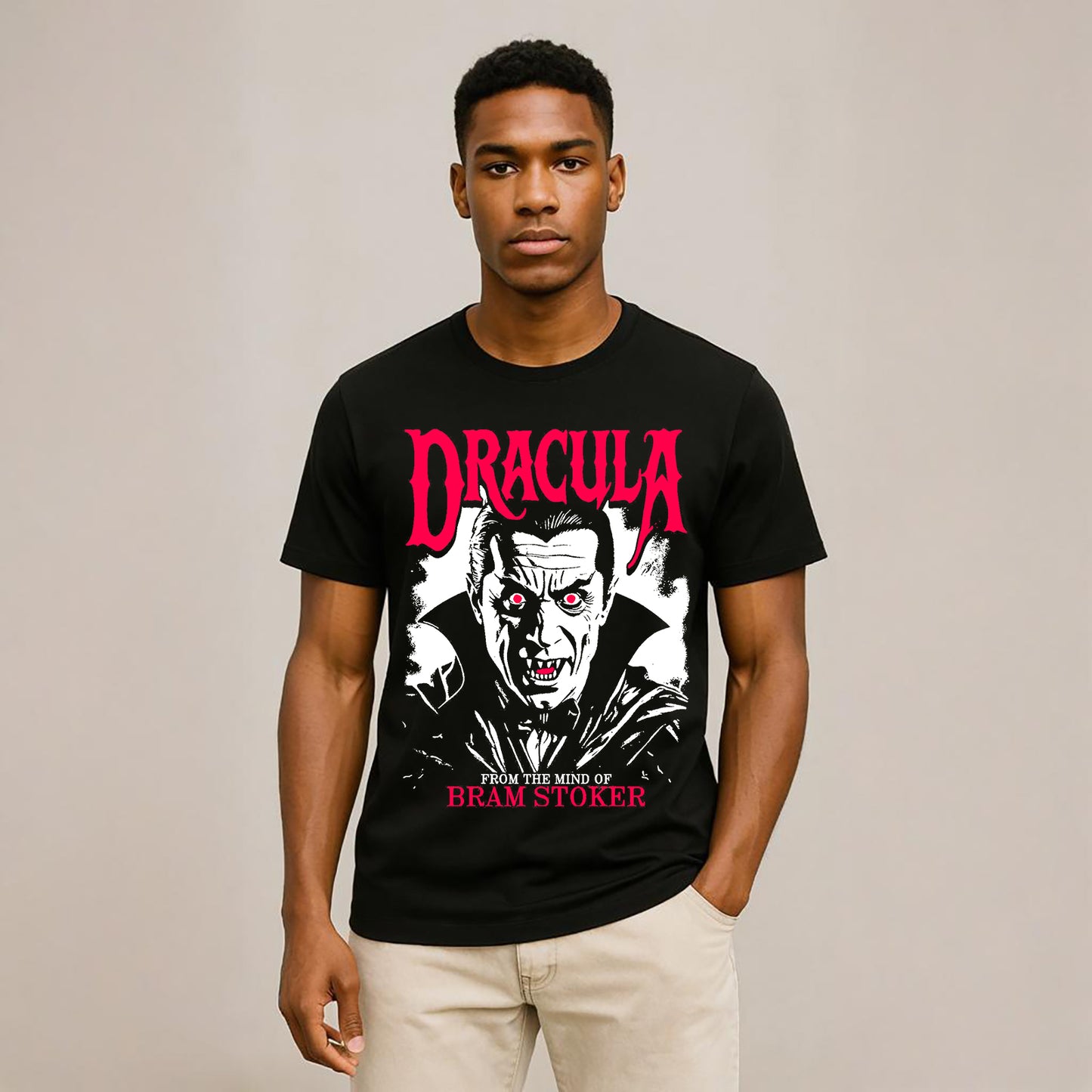 BRAM'S DRACULA Crew Neck Short-Sleeve T-Shirt Soft & Breathable