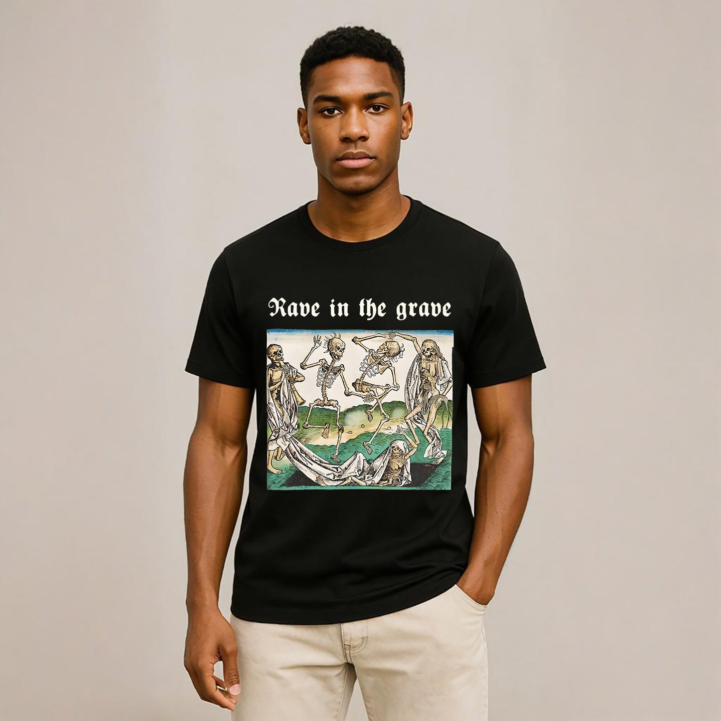 Rave in the Grave Neck Short-Sleeve T-Shirt Soft & Breathable
