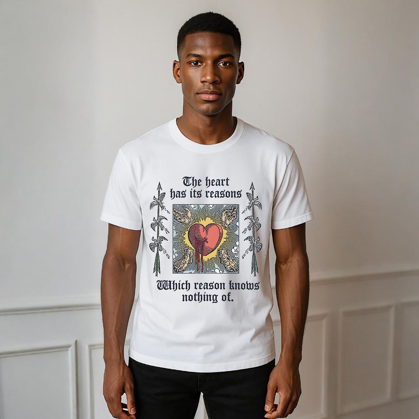 The Heart Has Its Reasons Neck Short-Sleeve T-Shirt Soft & Breathable