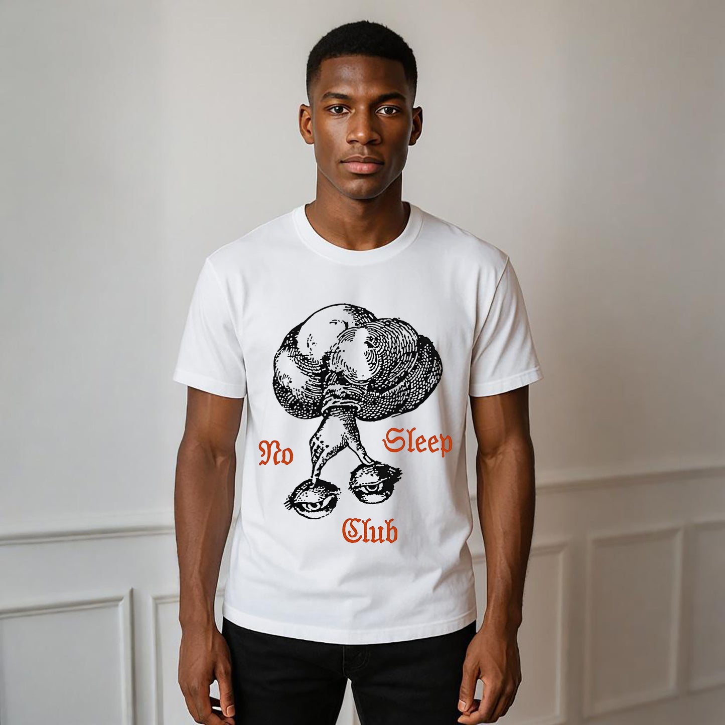 No Sleep Club Neck Short-Sleeve T-Shirt Soft & Breathable
