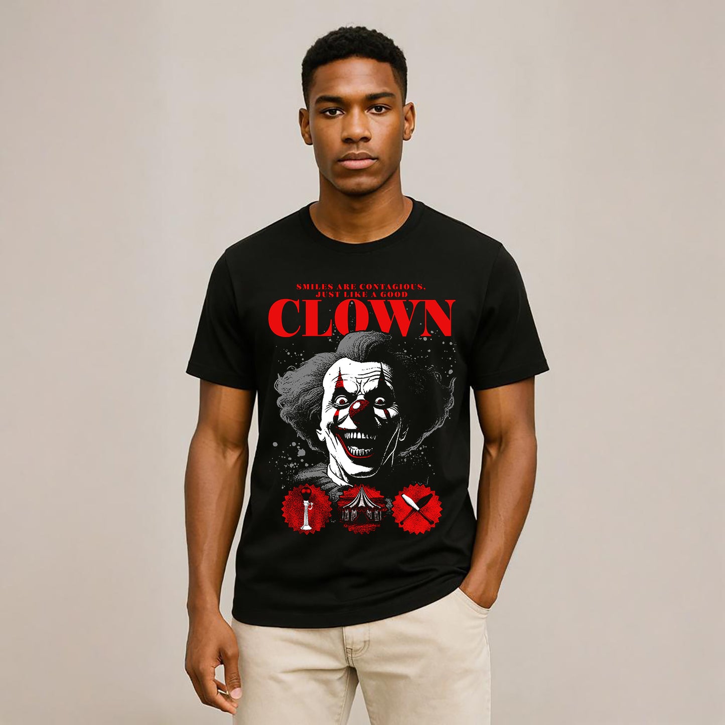 Smile Are Contagious Crew Neck Short-Sleeve T-Shirt Soft and Breathable
