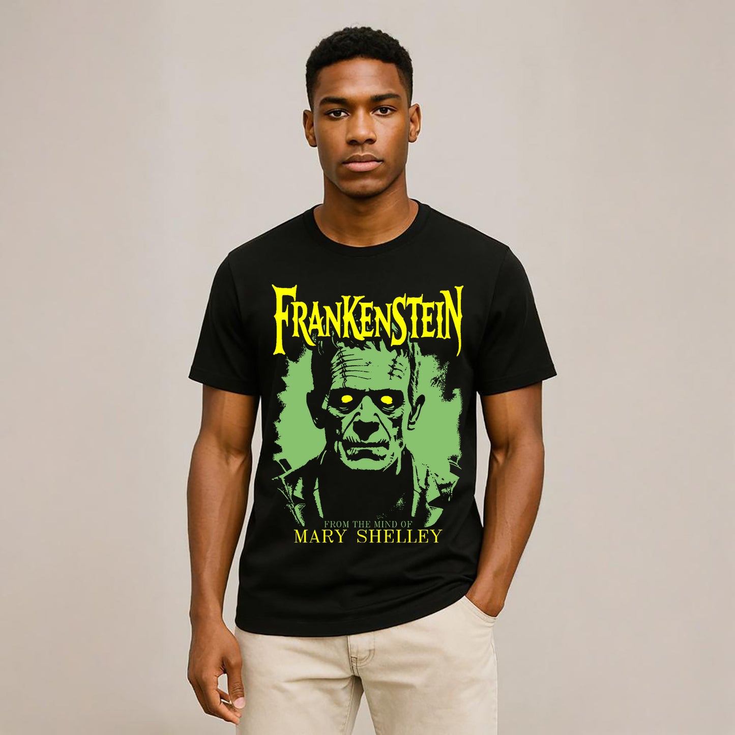MARY'S FRANKENSTEIN Crew Neck Short-Sleeve T-Shirt Soft & Breathable