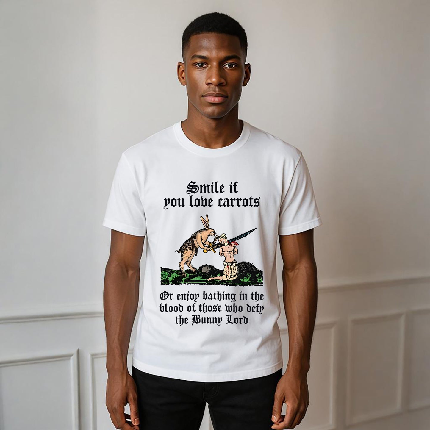 Smile If You Love Carrots Neck Short-Sleeve T-Shirt Soft & Breathable