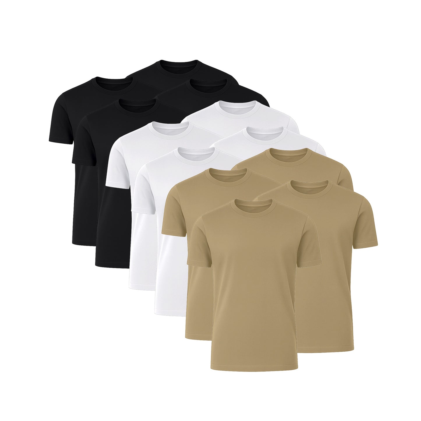 6 Pack Crew Neck Short-Sleeve T-Shirt Soft & Breathable