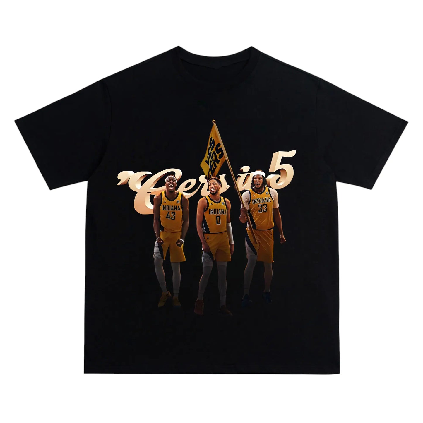 Haliburton Record-Breaking Clutch Playoff T-Shirt – Historic Game-Tying Moment vs. Knicks
