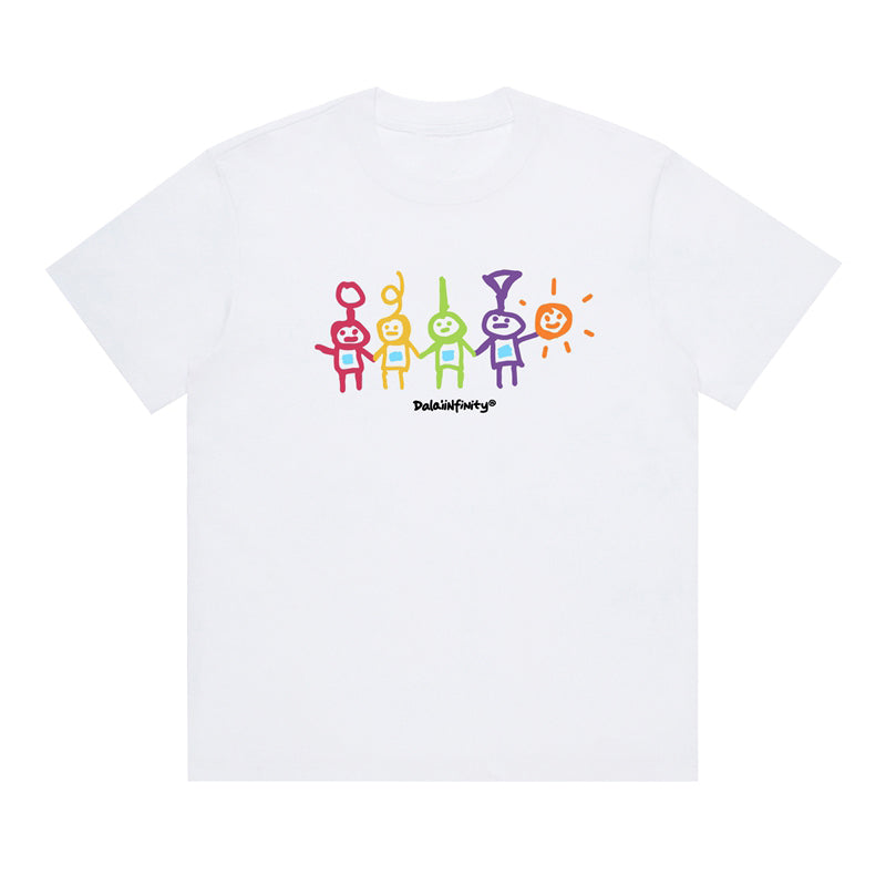 Cute Line Drawing Crew Neck Short-Sleeve T-Shirt Unisex