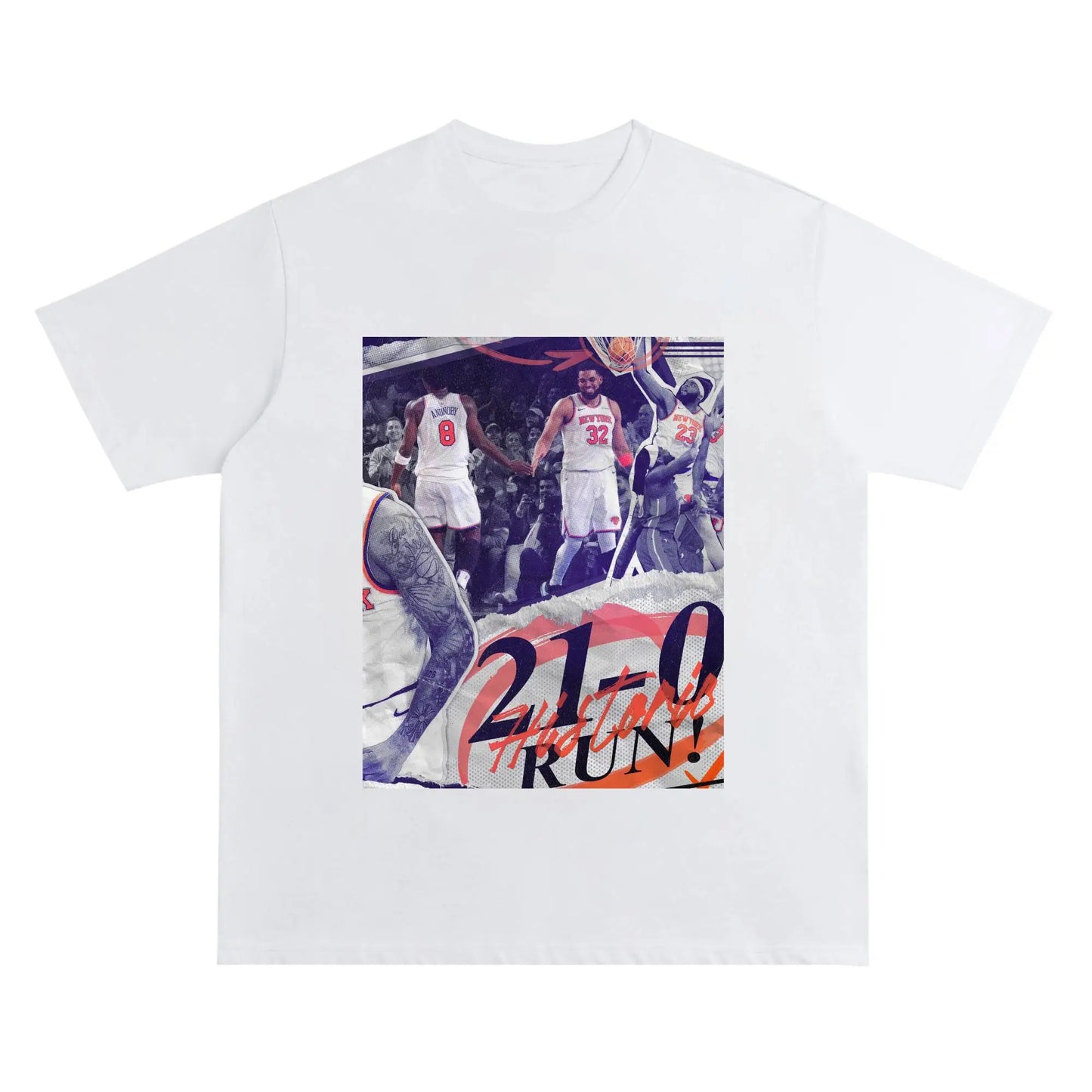 NYK “21-0 Historic Run” Collage Tee -Newspaper collage aesthetic Crew Neck Short-Sleeve T-Shirt Unisex