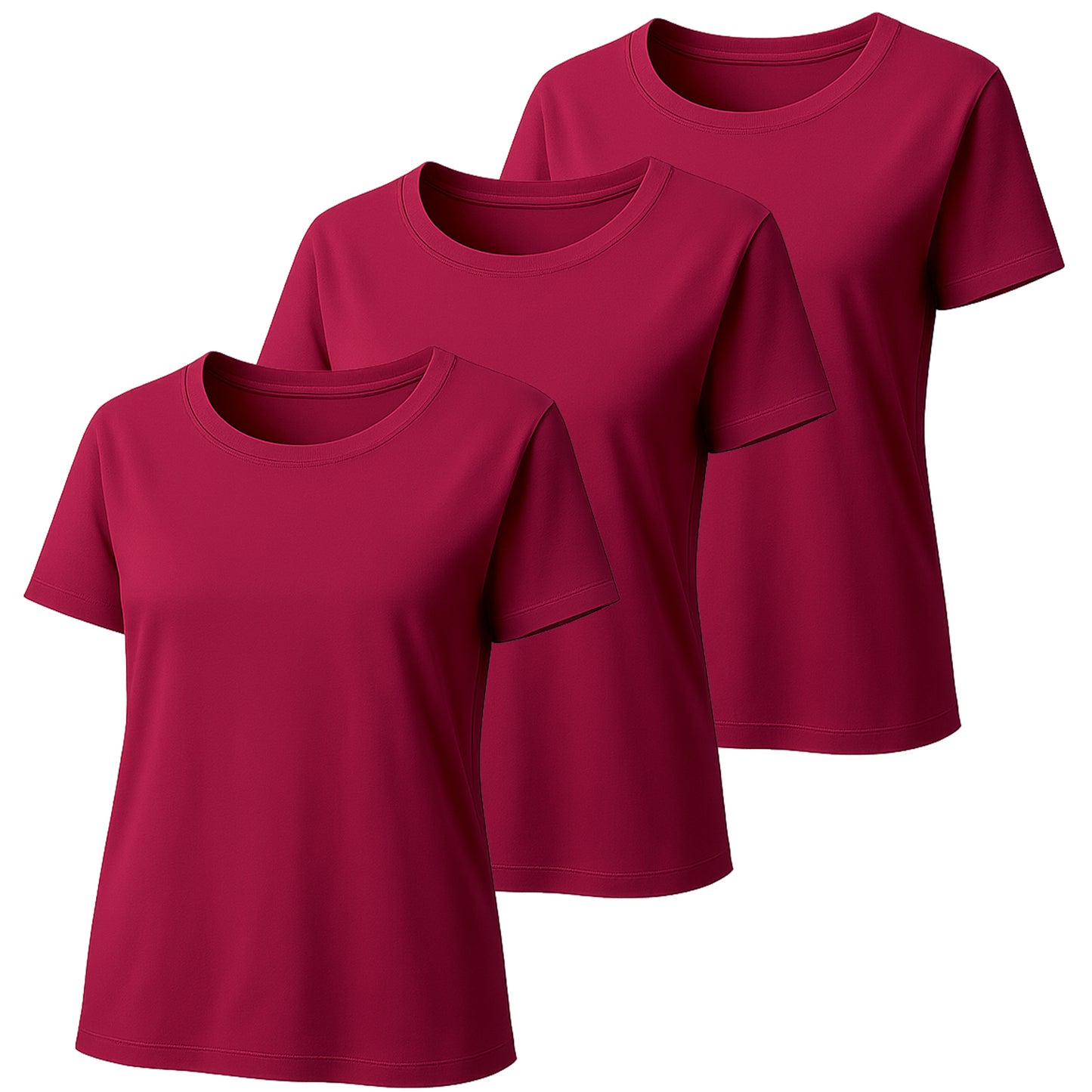 3 Pack Women's Short Sleeve Crew Neck T-Shirt Summer Tops