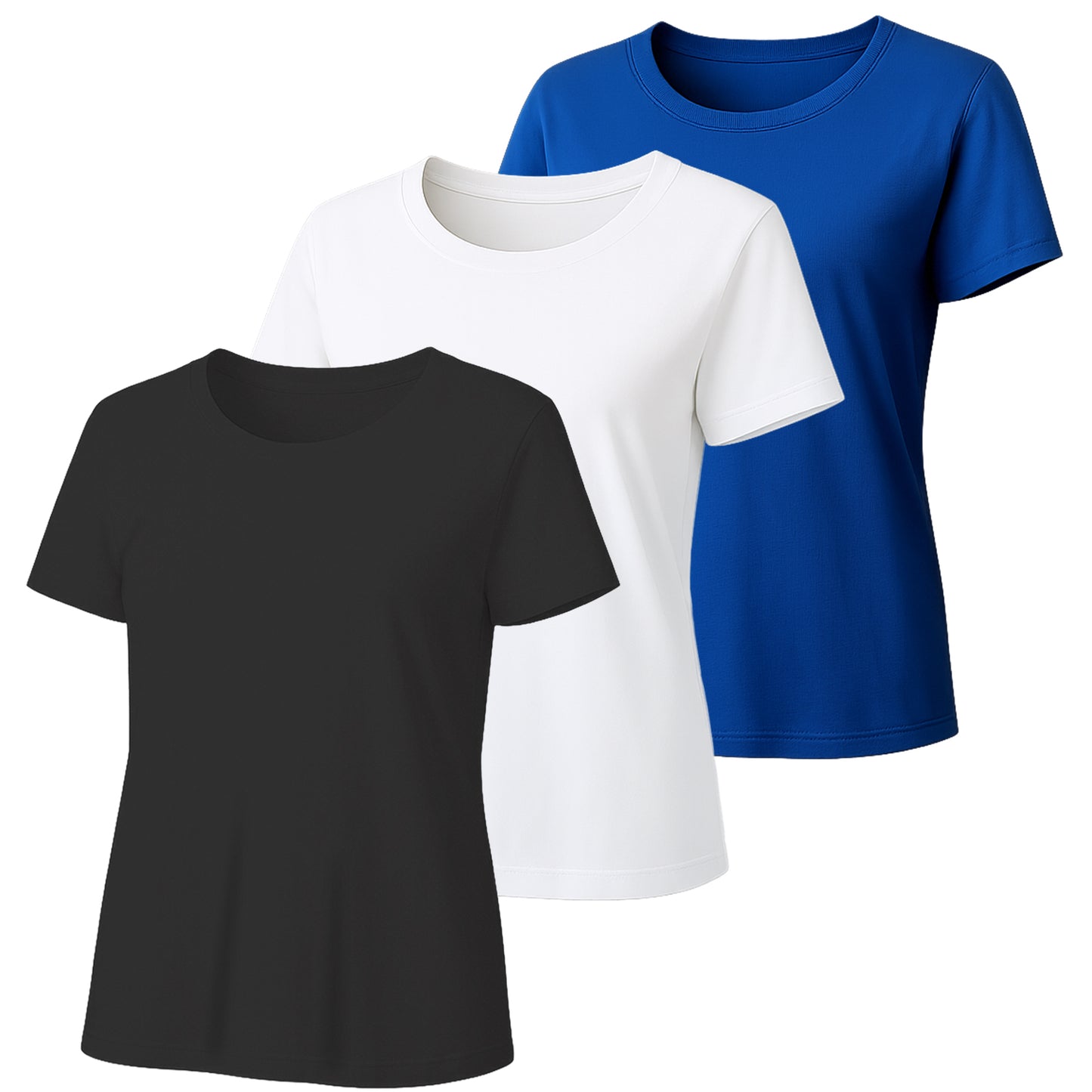 3 Pack Women's Short Sleeve Crew Neck T-Shirt Summer Tops