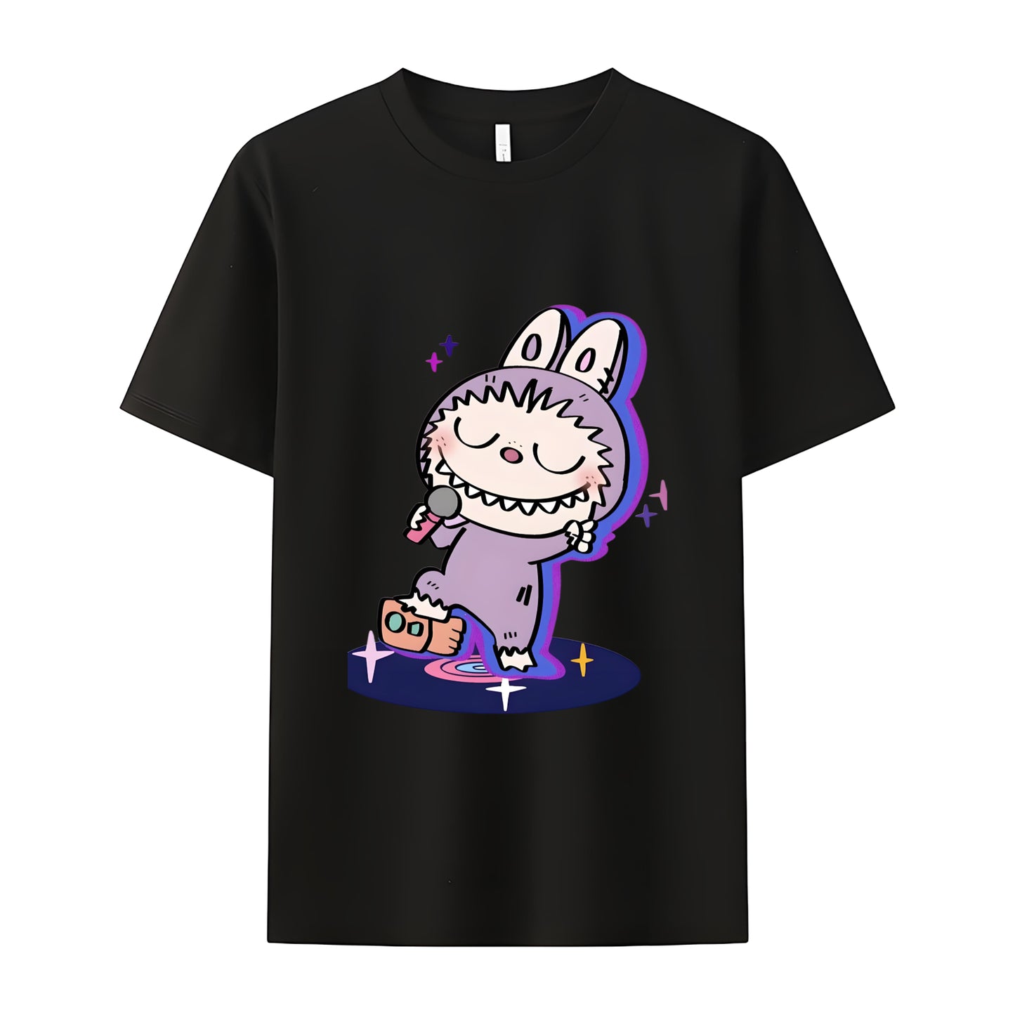 Funny Labubu The Monsters Crew Neck Short Sleeve T-Shirt For Labubu Lover Gifts For Girlfriend