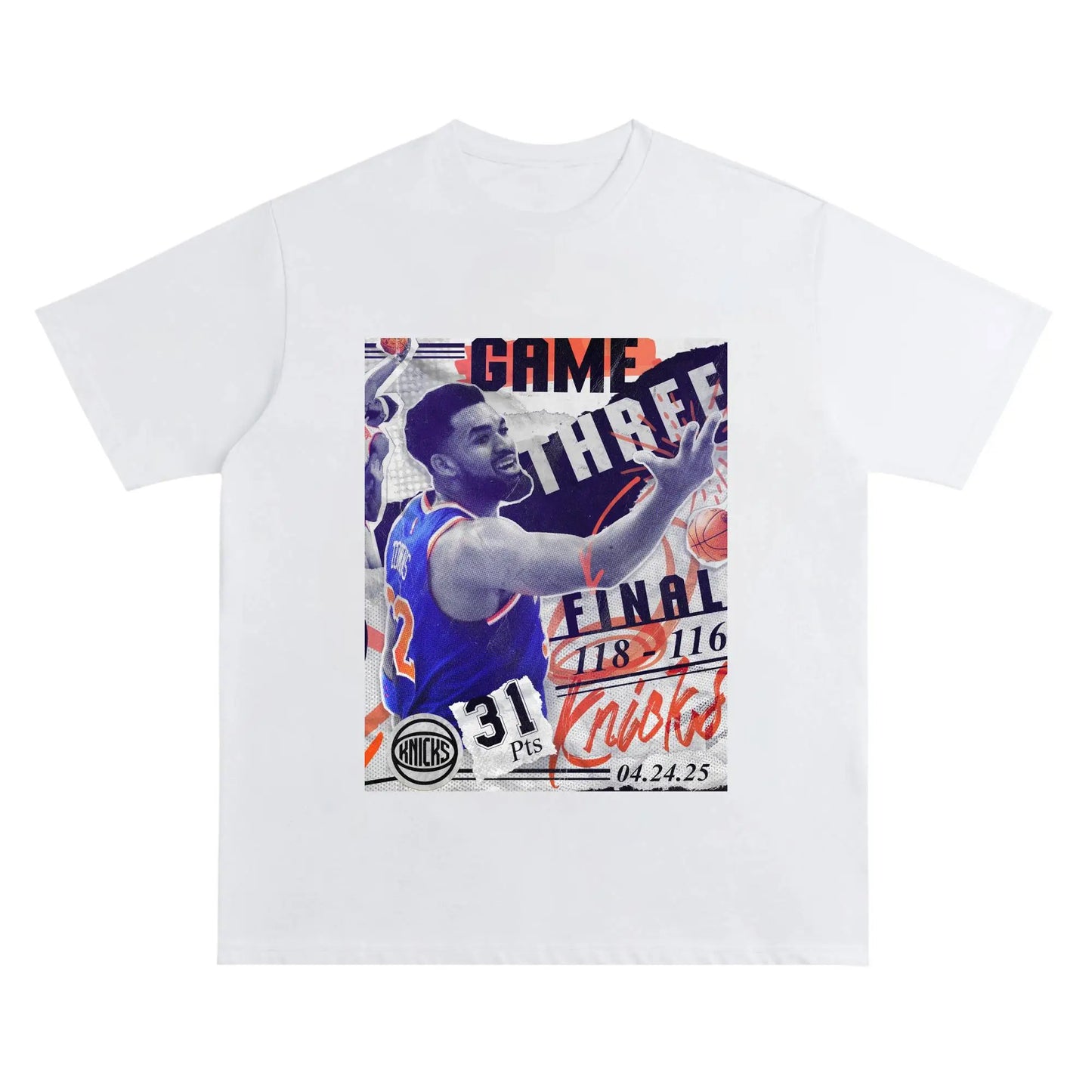 NYK “21-0 Historic Run” Collage Tee -Newspaper collage aesthetic Crew Neck Short-Sleeve T-Shirt Unisex