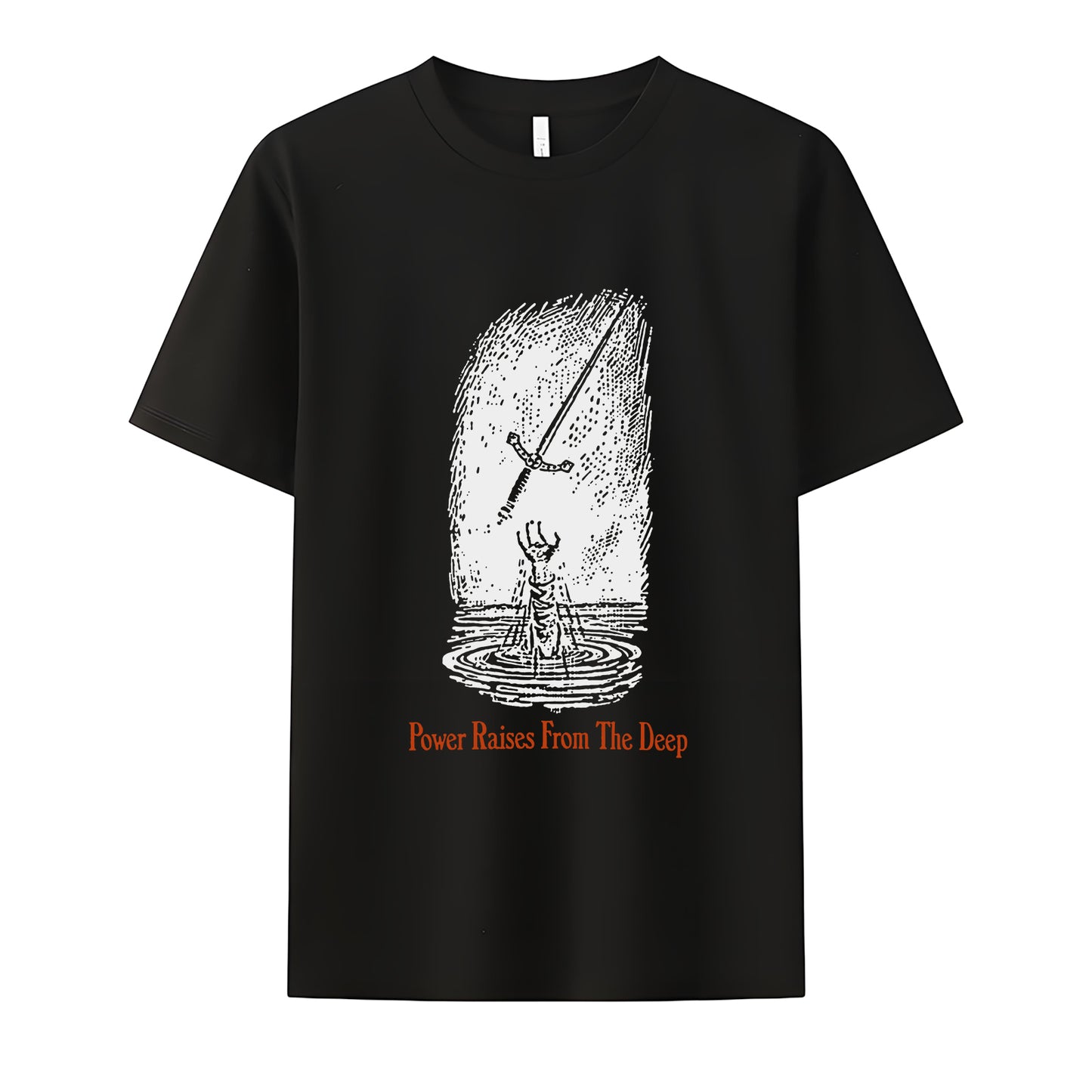 Power Raises From Deep Neck Short-Sleeve T-Shirt Soft & Breathable