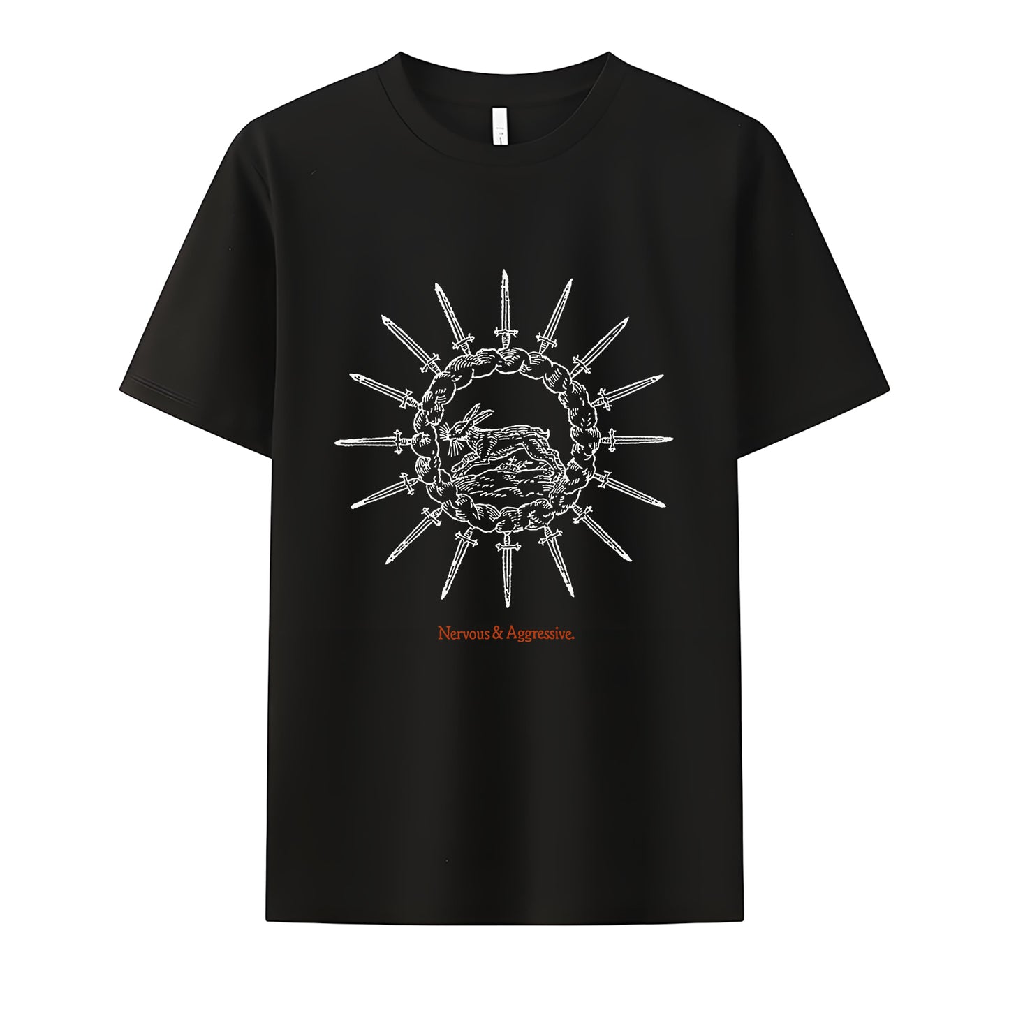 Nervous & Aggressive Neck Short-Sleeve T-Shirt Soft & Breathable