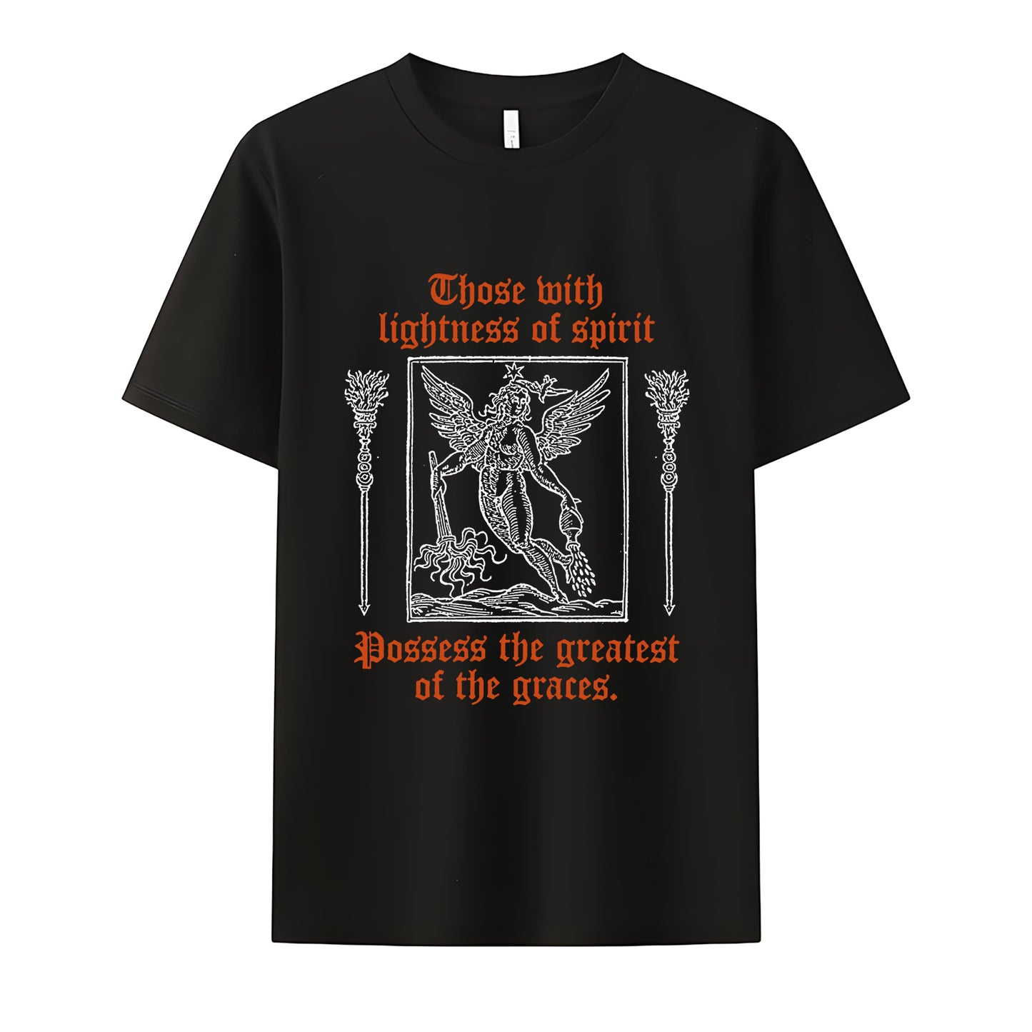 Lightness of Spirit Neck Short-Sleeve T-Shirt Soft & Breathable