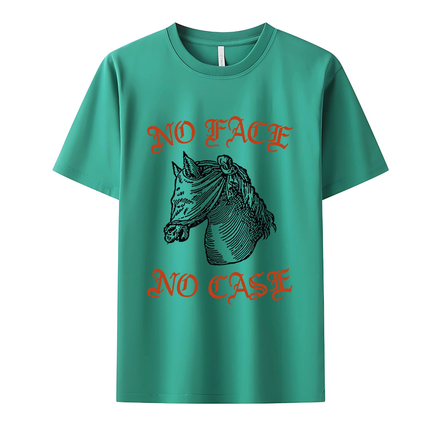 No Face No Case Neck Short-Sleeve T-Shirt Soft & Breathable