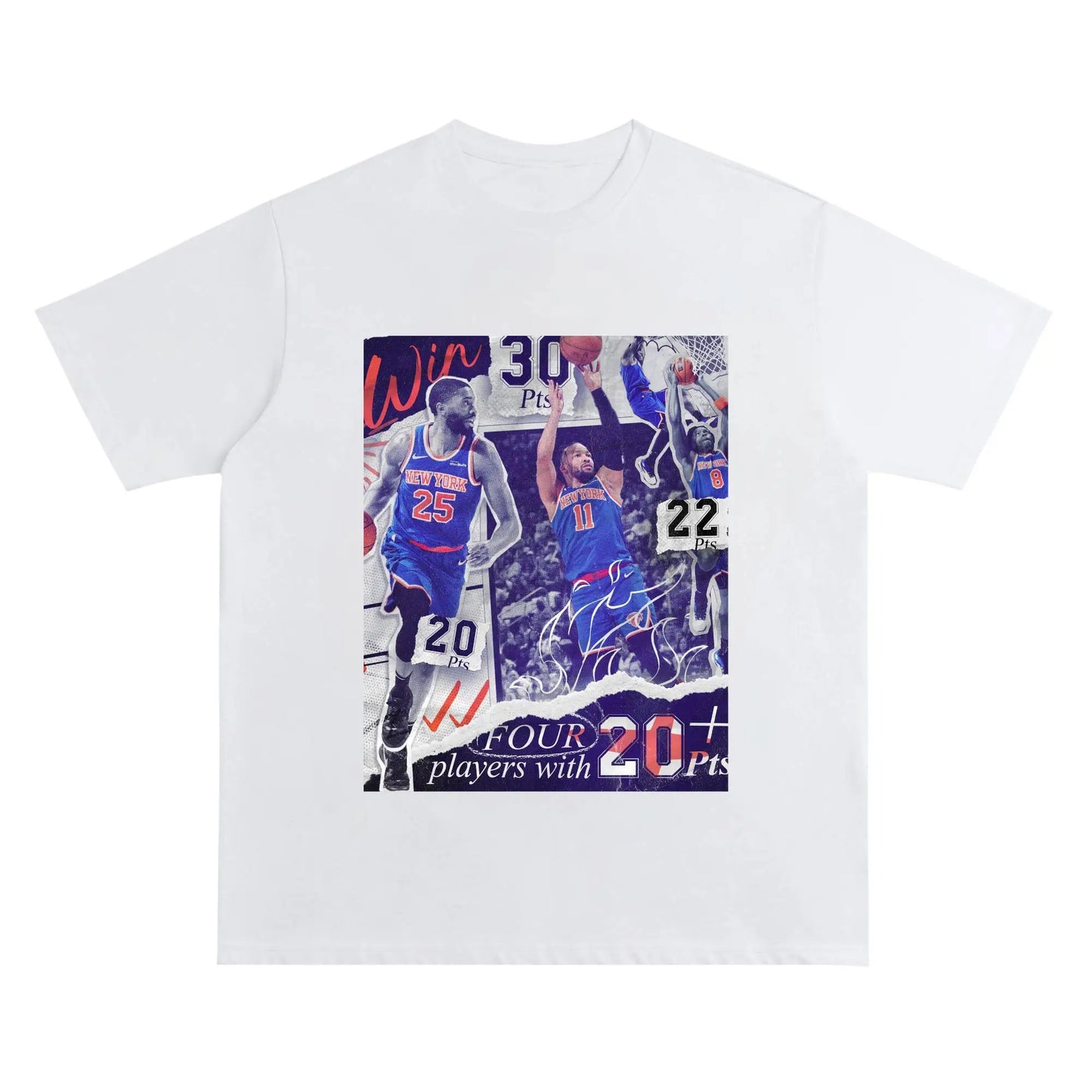 NYK “21-0 Historic Run” Collage Tee -Newspaper collage aesthetic Crew Neck Short-Sleeve T-Shirt Unisex