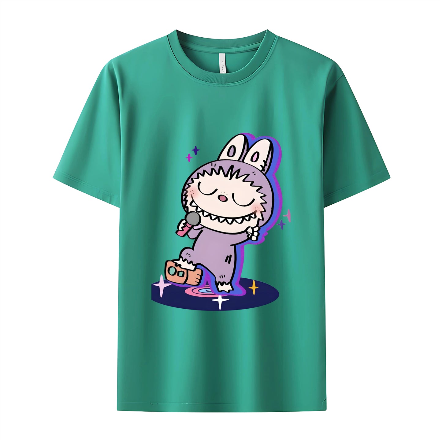 Funny Labubu The Monsters Crew Neck Short Sleeve T-Shirt For Labubu Lover Gifts For Girlfriend