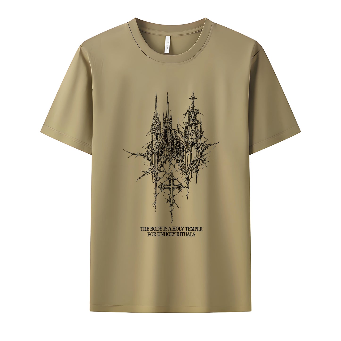 The Body Is A Holy Temple For Unholy Rituals Neck Short-Sleeve T-Shirt Soft & Breathable