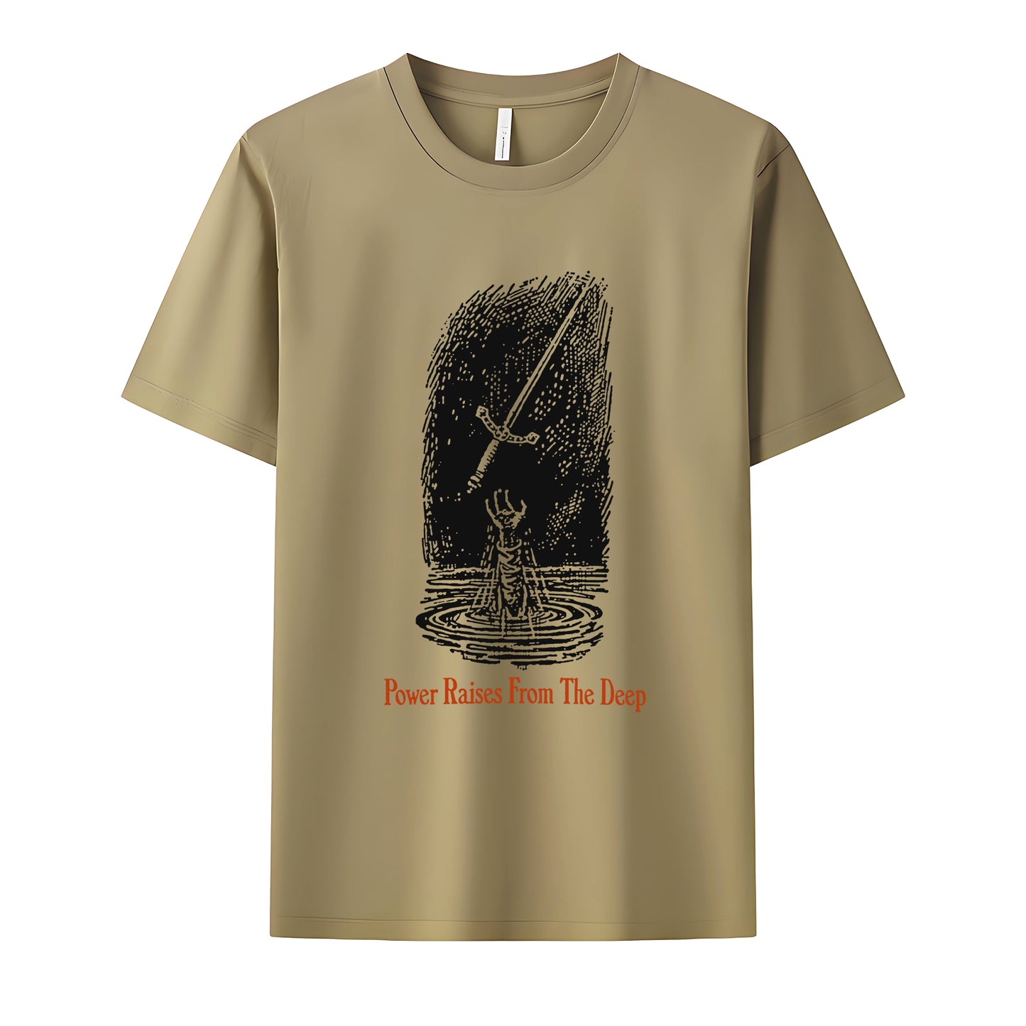 Power Raises From Deep Neck Short-Sleeve T-Shirt Soft & Breathable