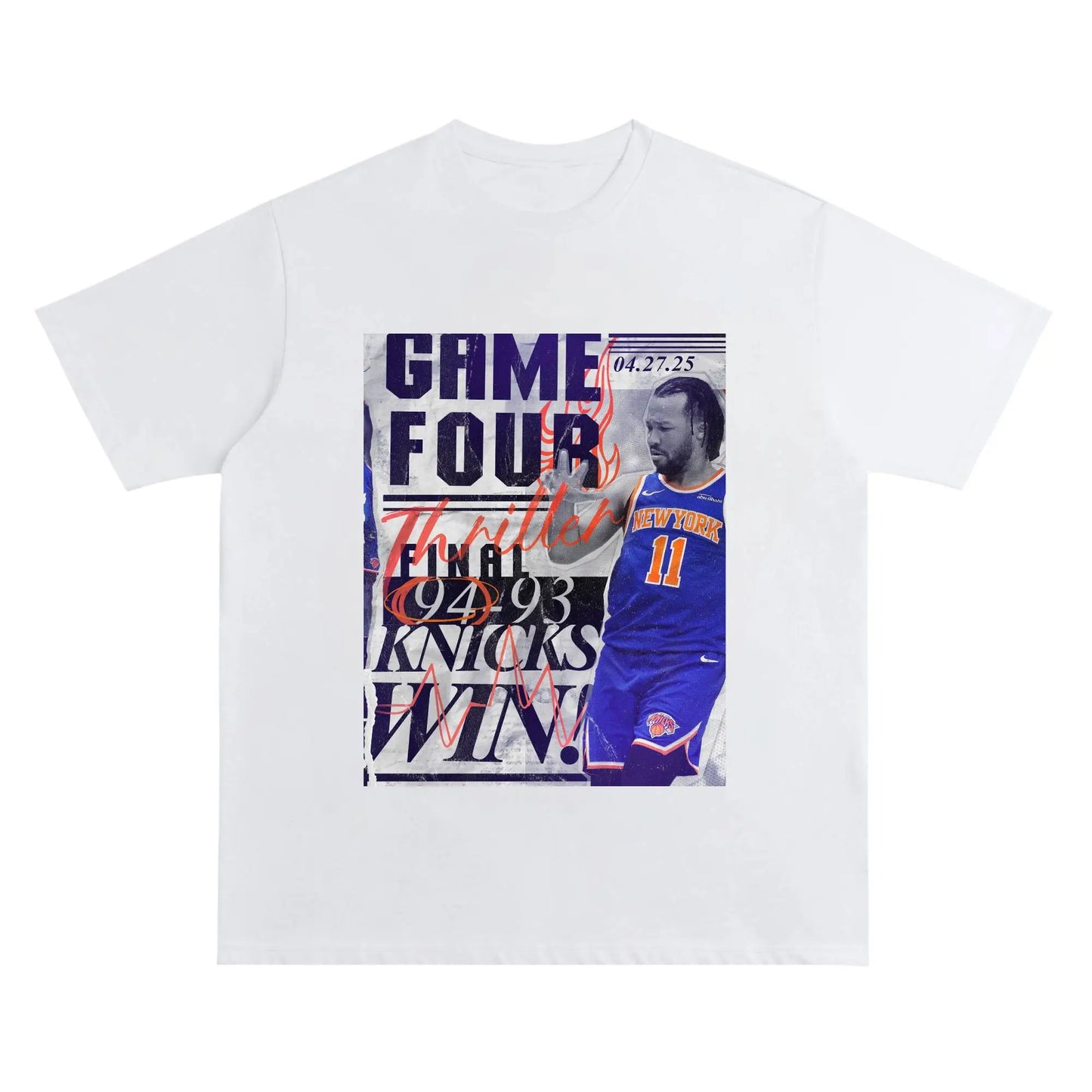 NYK “21-0 Historic Run” Collage Tee -Newspaper collage aesthetic Crew Neck Short-Sleeve T-Shirt Unisex