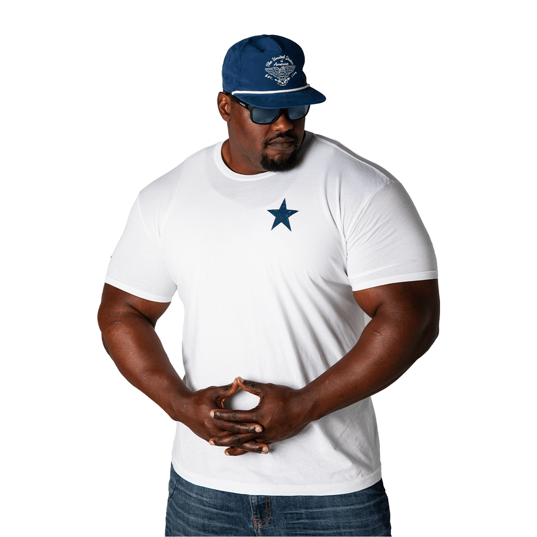 Courtesy Of The Red, White & Blue Neck Short-Sleeve T-Shirt Soft & Breathable
