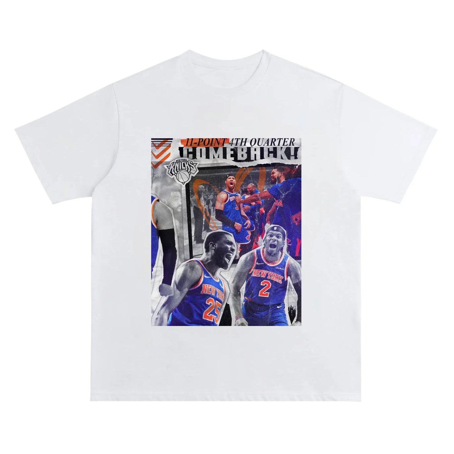 NYK “21-0 Historic Run” Collage Tee -Newspaper collage aesthetic Crew Neck Short-Sleeve T-Shirt Unisex