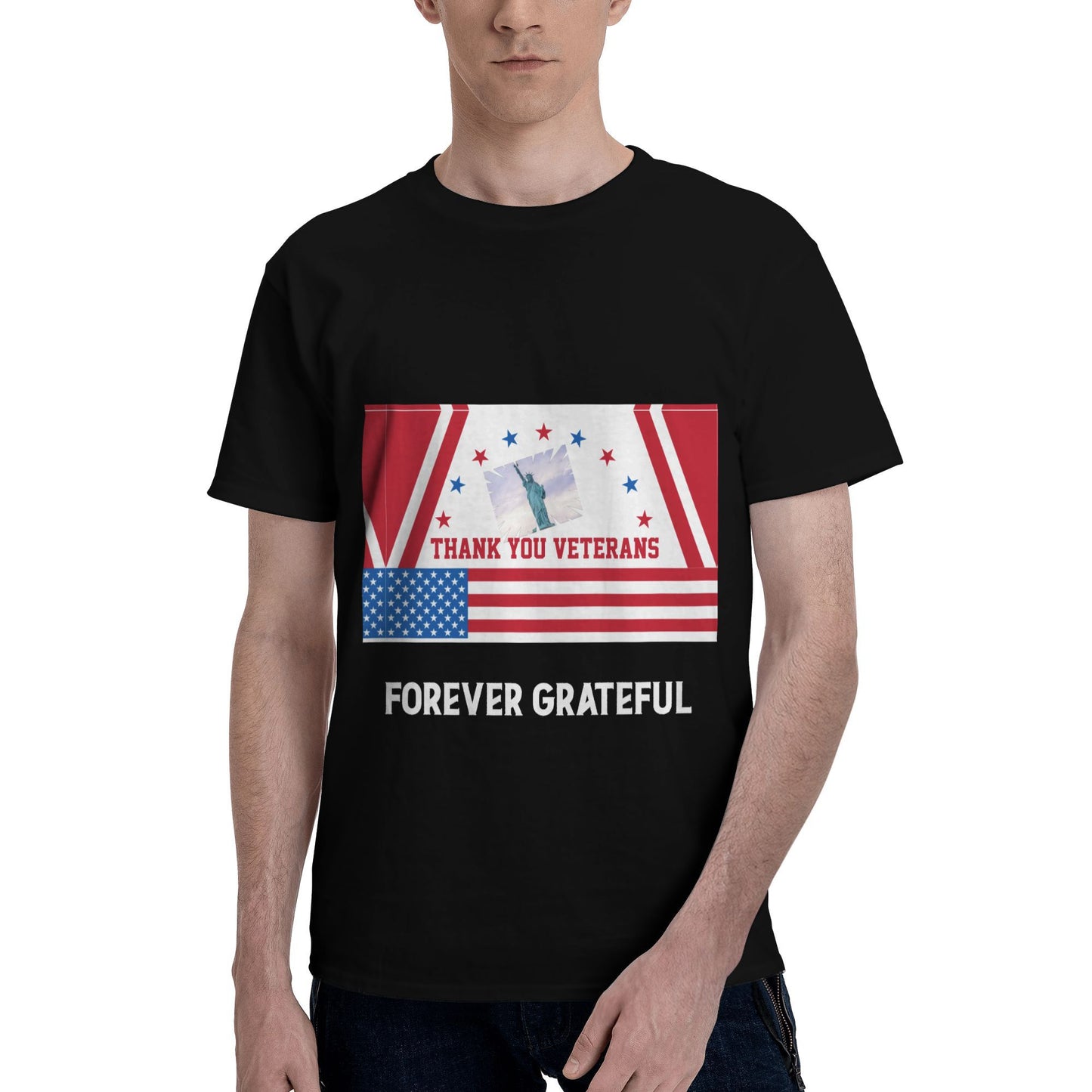 Personalized Crew Neck T Shirt Thank You Veterans