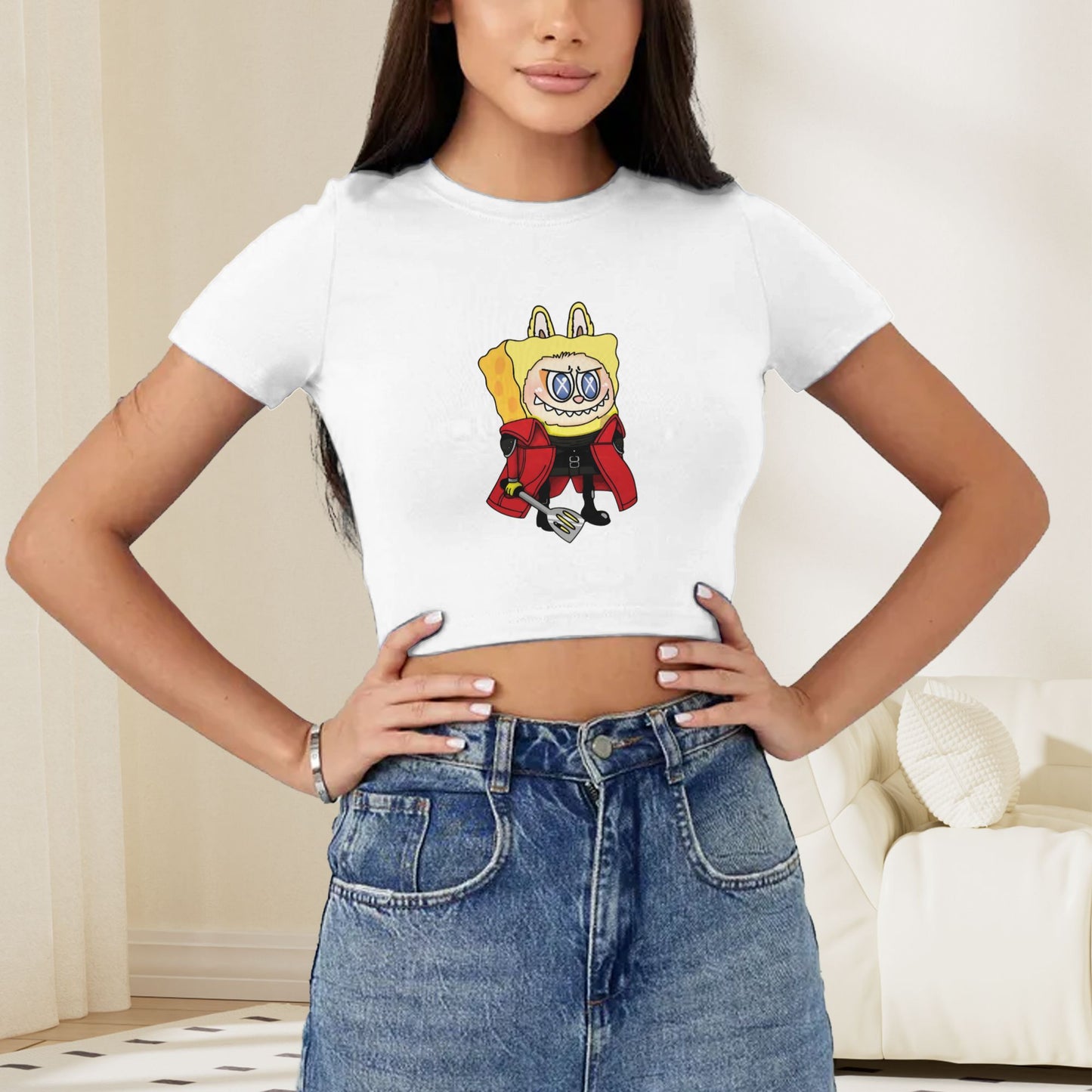 Funny Labubu The Monsters Crew Neck Short Sleeve T-Shirt For Labubu Lover Birthday Gifts