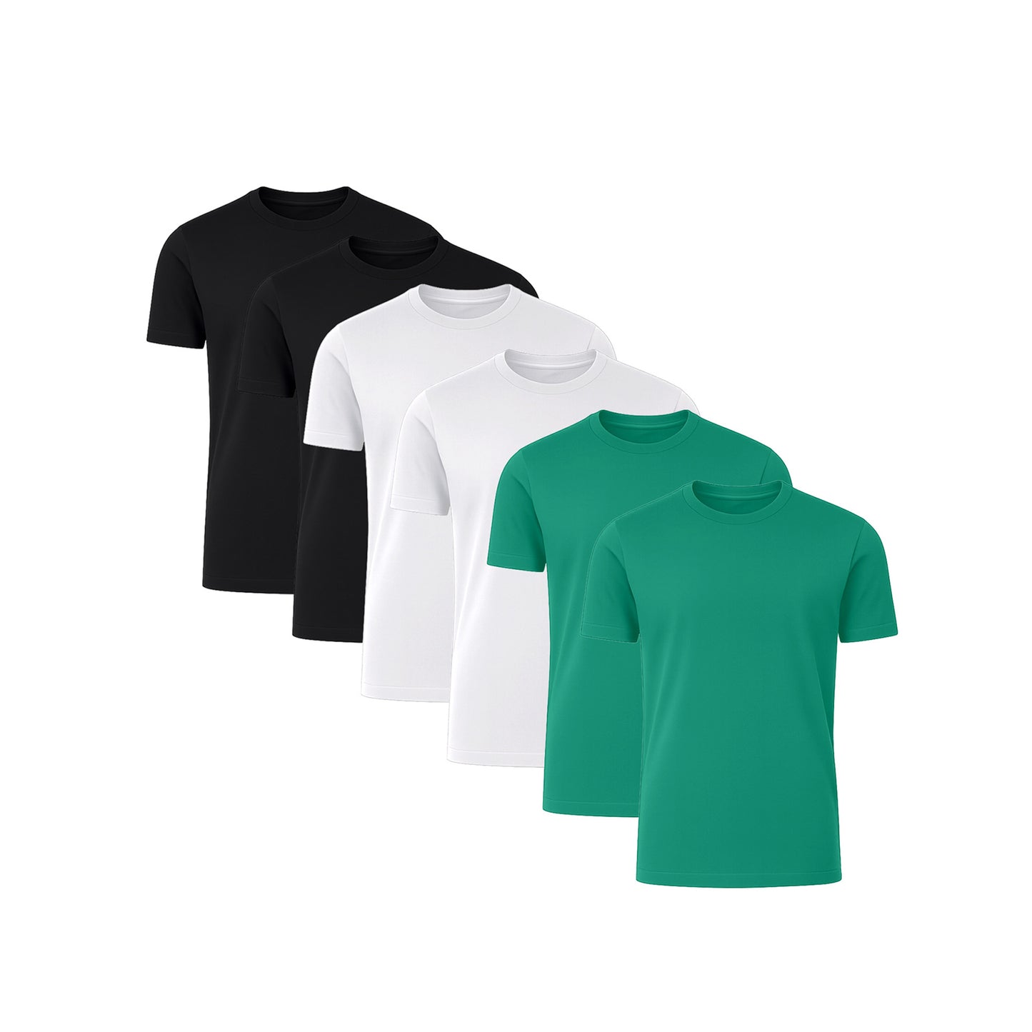 6 Pack Crew Neck Short-Sleeve T-Shirt Soft & Breathable