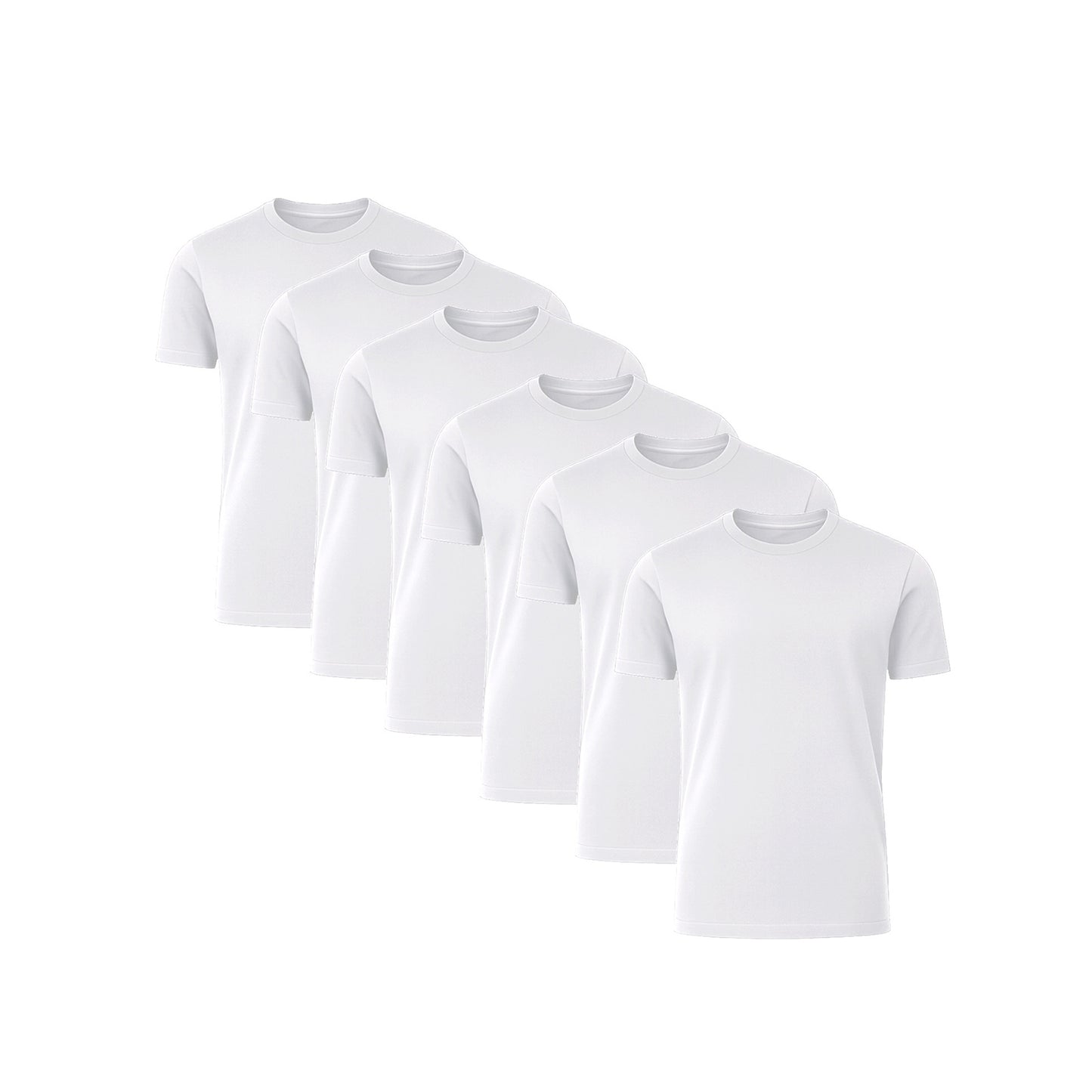 6 Pack Crew Neck Short-Sleeve T-Shirt Soft & Breathable