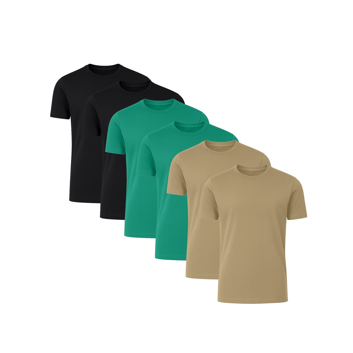 6 Pack Crew Neck Short-Sleeve T-Shirt Soft & Breathable