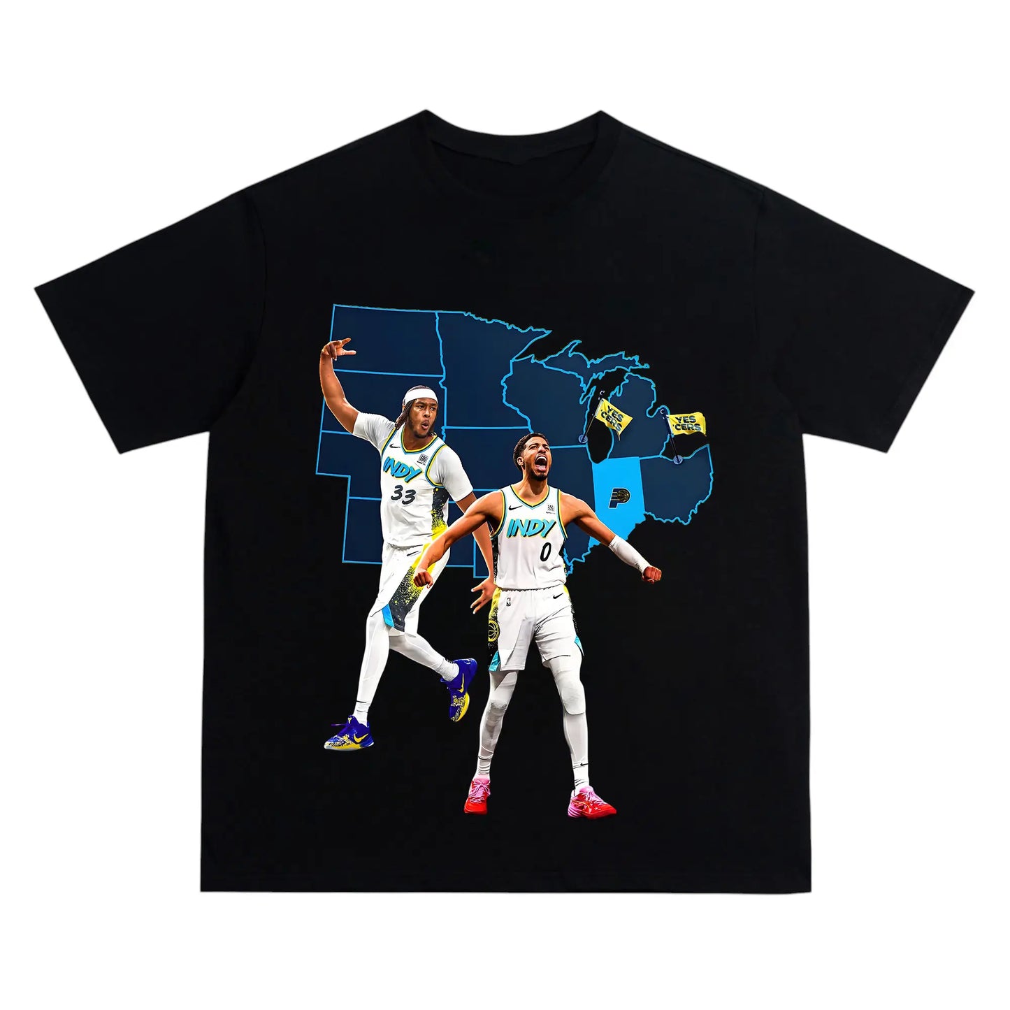 Haliburton Record-Breaking Clutch Playoff T-Shirt – Historic Game-Tying Moment vs. Knicks