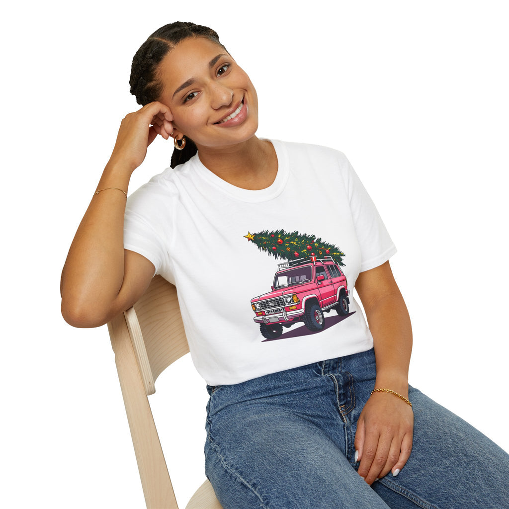 Vibrant Pink SUV with Christmas Tree - Classic Fit
