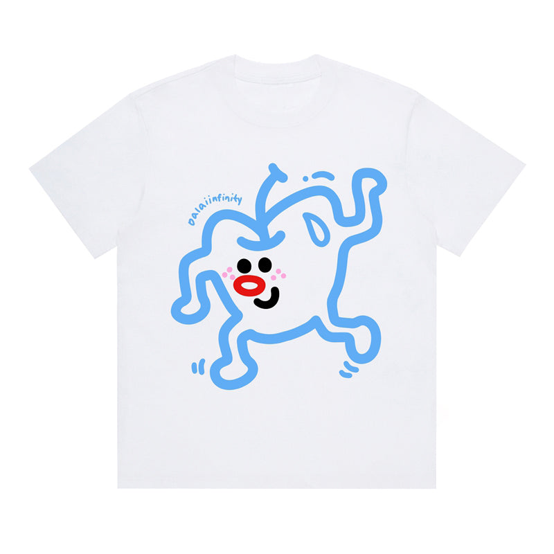 Cute Line Drawing Crew Neck Short-Sleeve T-Shirt Unisex