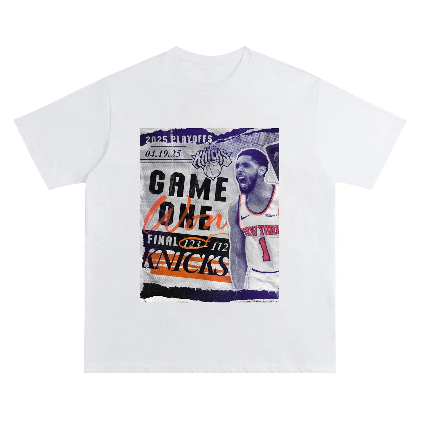 NYK “21-0 Historic Run” Collage Tee -Newspaper collage aesthetic Crew Neck Short-Sleeve T-Shirt Unisex