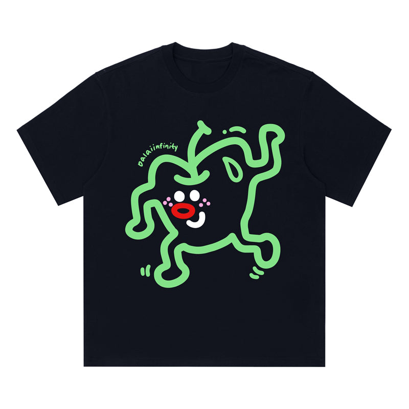 Cute Line Drawing Crew Neck Short-Sleeve T-Shirt Unisex