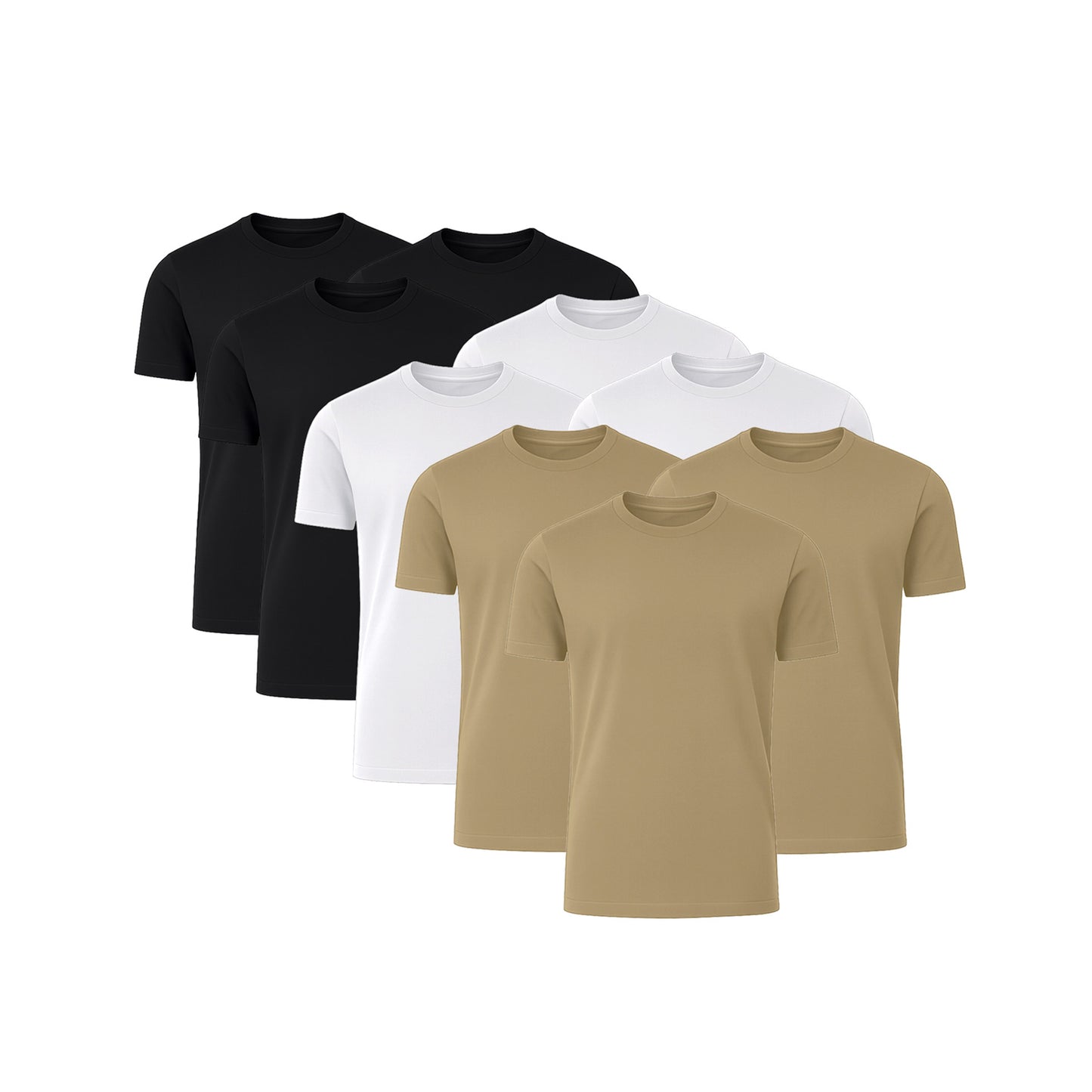 6 Pack Crew Neck Short-Sleeve T-Shirt Soft & Breathable