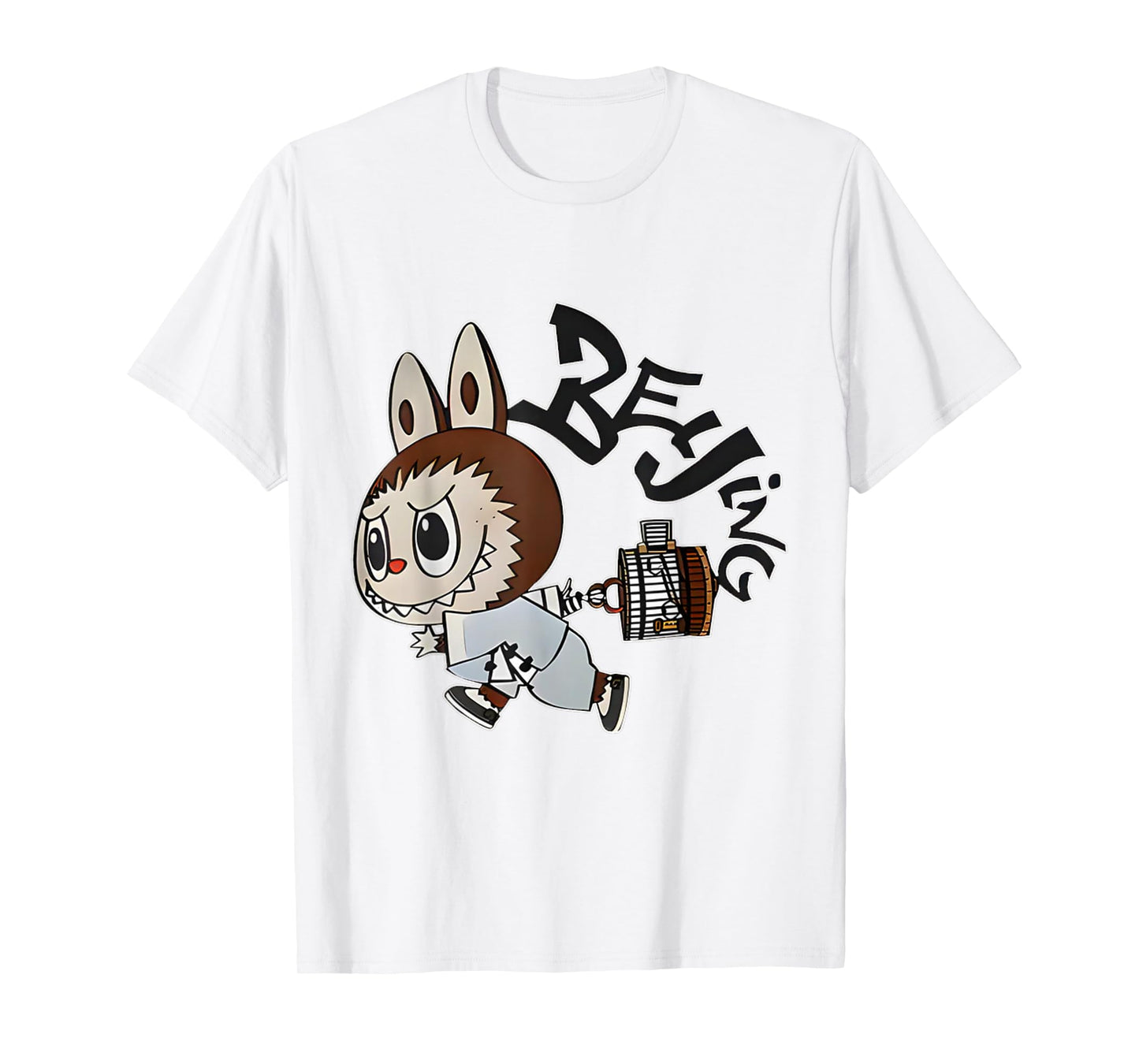 Funny Labubu The Monsters Crew Neck Short Sleeve T-Shirt Gift for Her White