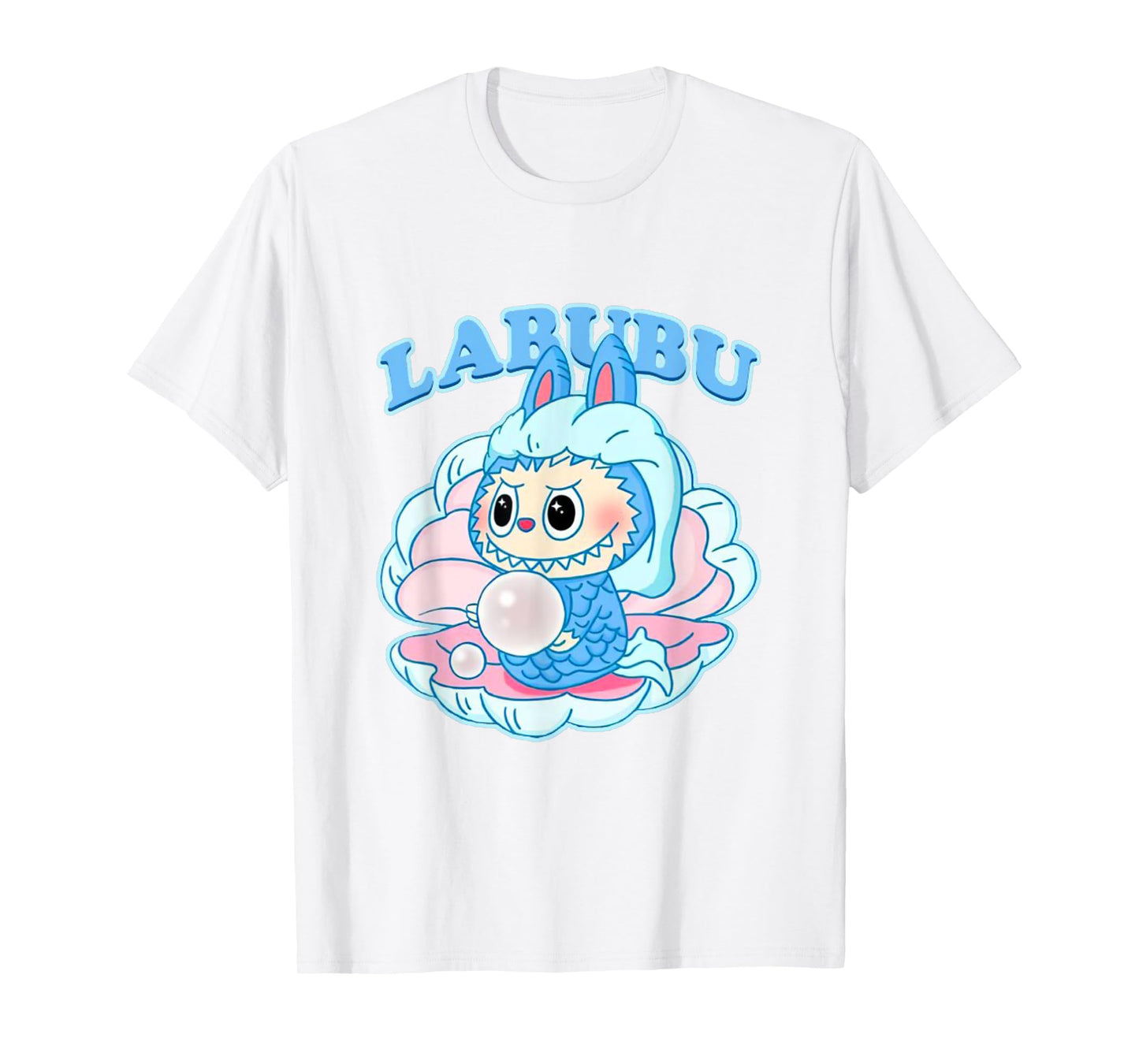 Funny Labubu The Monsters Crew Neck Short Sleeve T-Shirt Gift for Her White