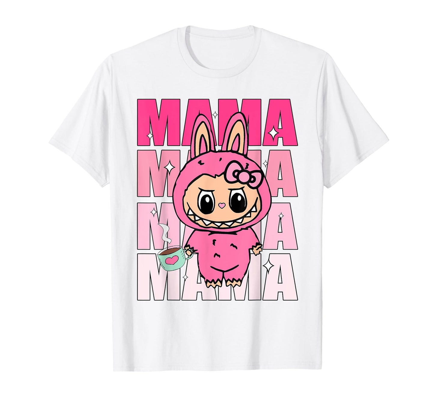 Funny Labubu The Monsters Crew Neck Short Sleeve T-Shirt Gift for Labubu Lover White