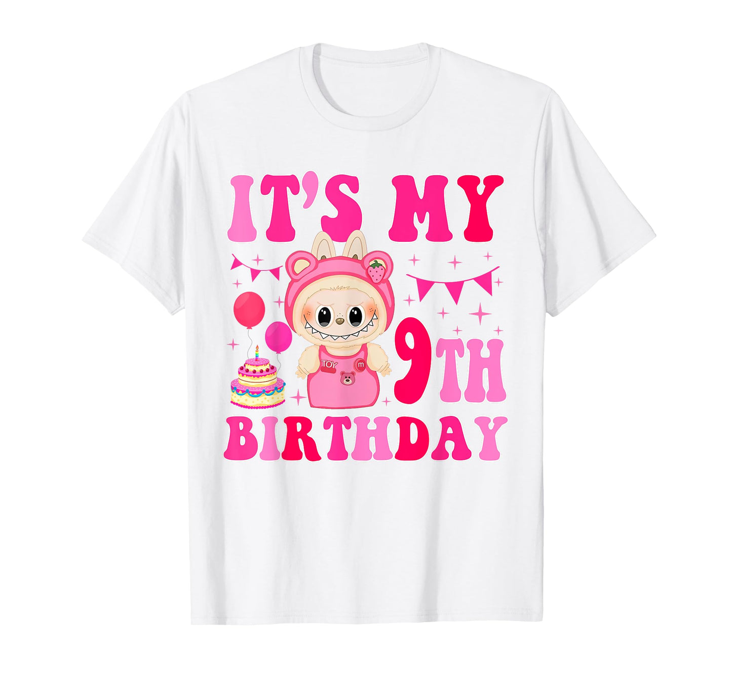 Funny Labubu The Monsters Crew Neck Short Sleeve T-Shirt Gift for Labubu Lover White