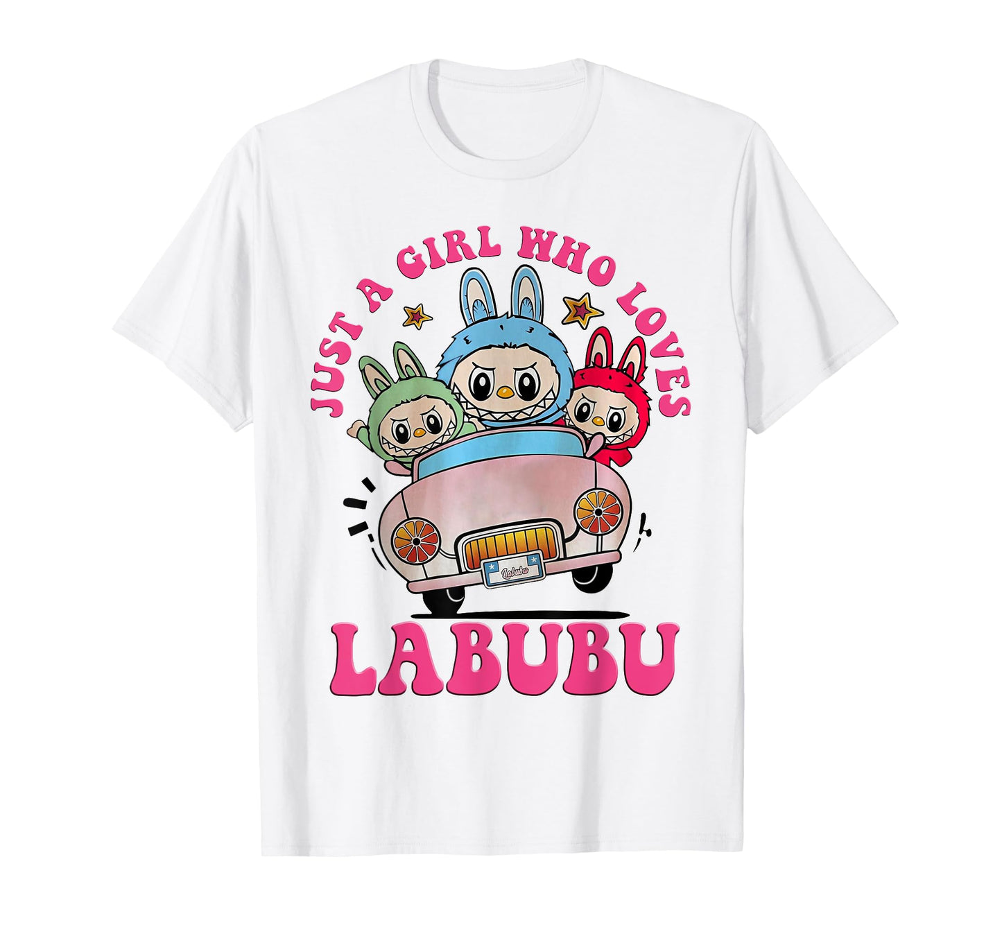 Funny Labubu The Monsters Crew Neck Short Sleeve T-Shirt Gift for Her White