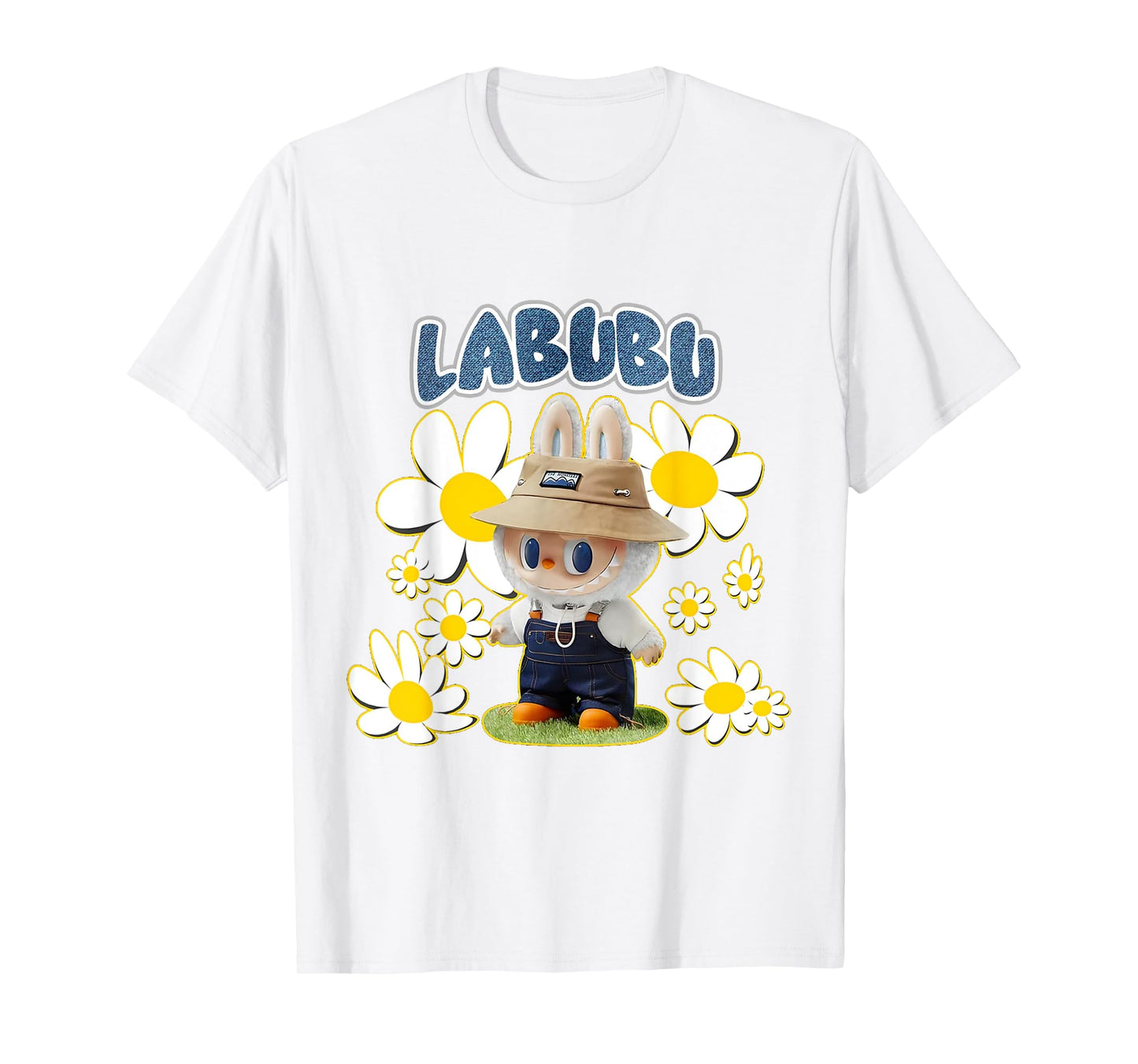 Funny Labubu The Monsters Crew Neck Short Sleeve T-Shirt Gift for Her White