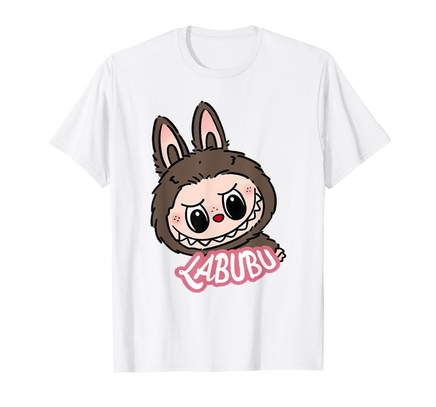 Funny Labubu The Monsters Crew Neck Short Sleeve T-Shirt Gift for Labubu Lover White