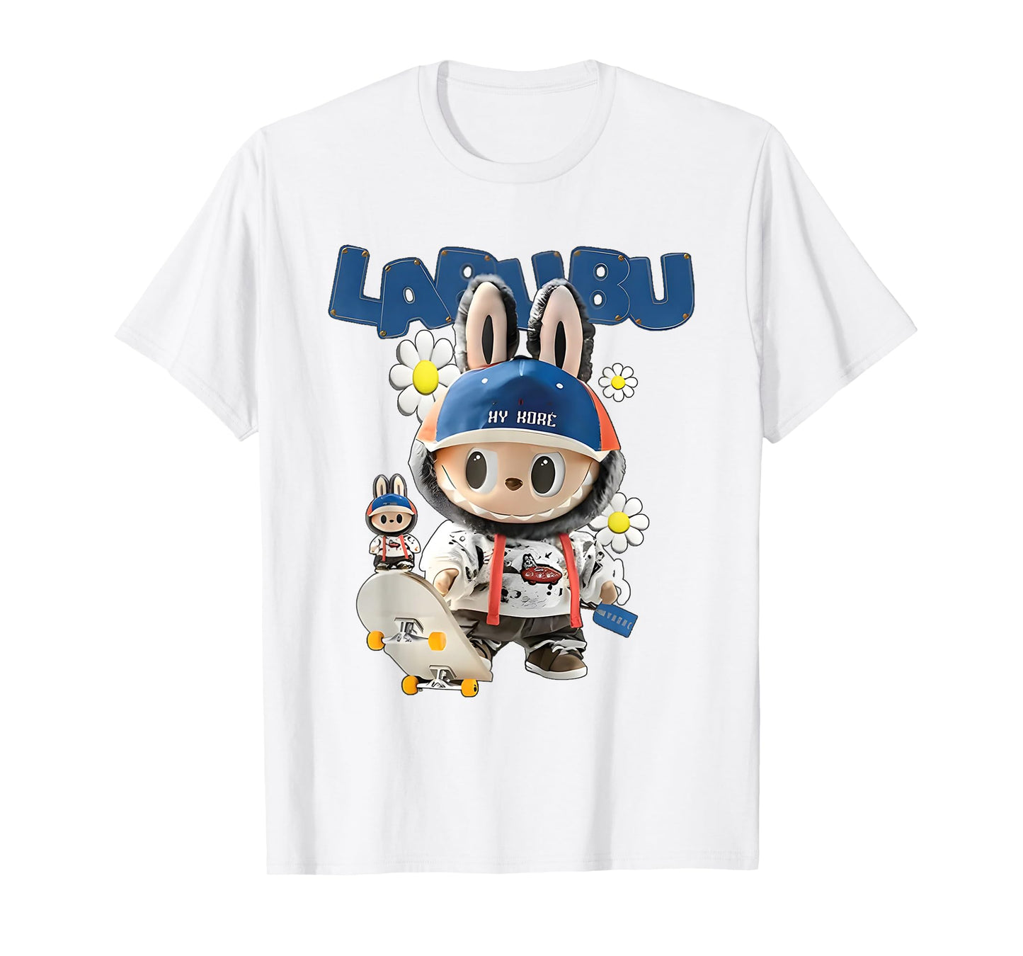 Funny Labubu The Monsters Crew Neck Short Sleeve T-Shirt Gift for Her White